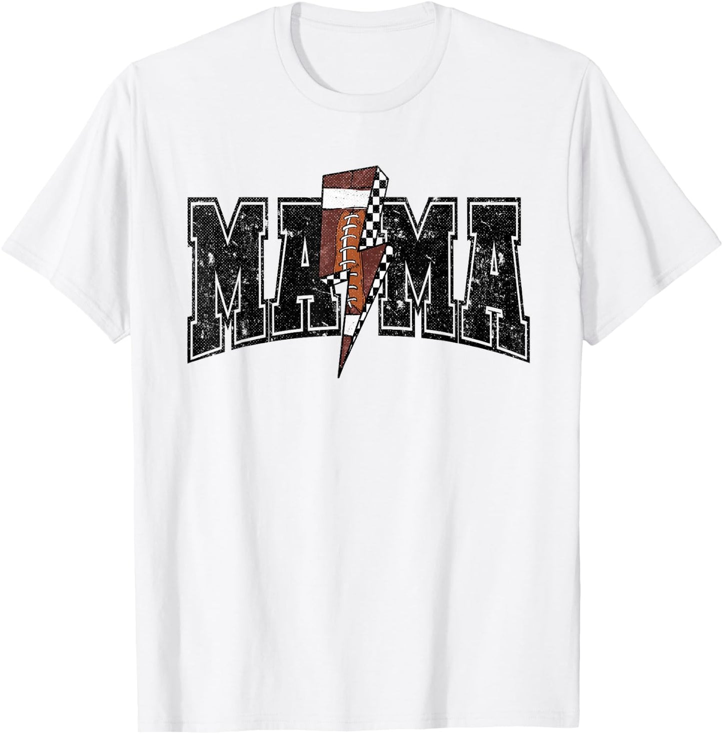 Vintage Football Mama T-Shirt - T-Shirt | White