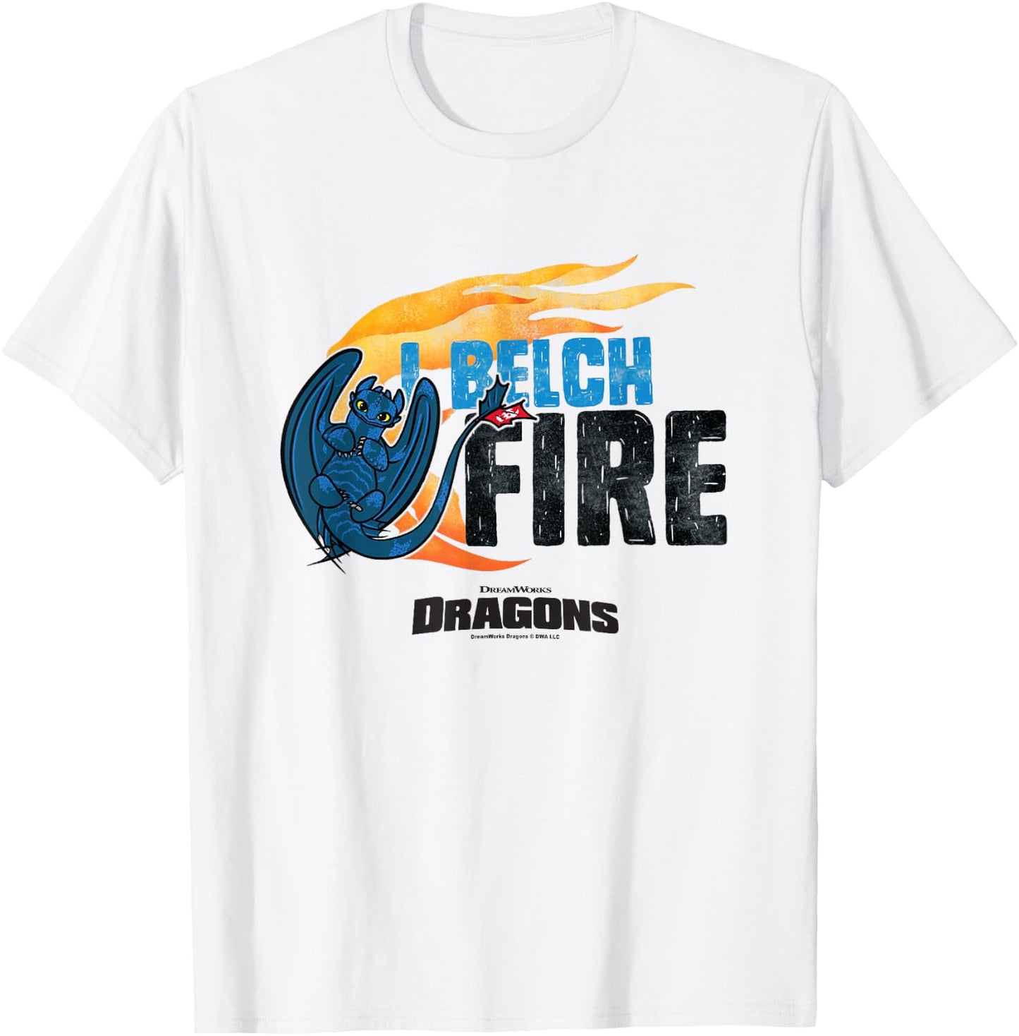 How to Train Your Dragon I Belch Fire Toothless Retro Poster T-Shirt - T-Shirt | White