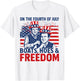 On The Fourth Of July Boats Hoes & Freedom 4th of July T-Shirt - T-Shirt | White