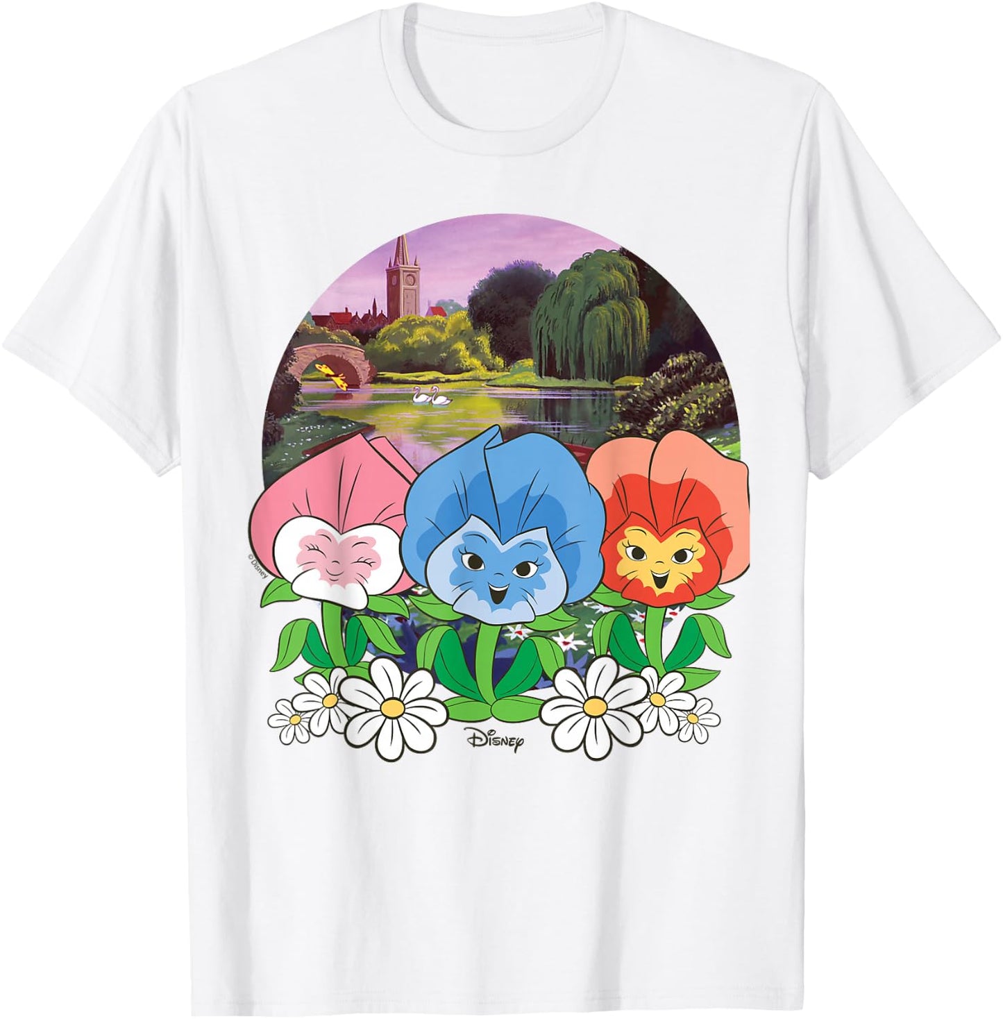 Alice In Wonderland - Flowers T-Shirt - T-Shirt | White