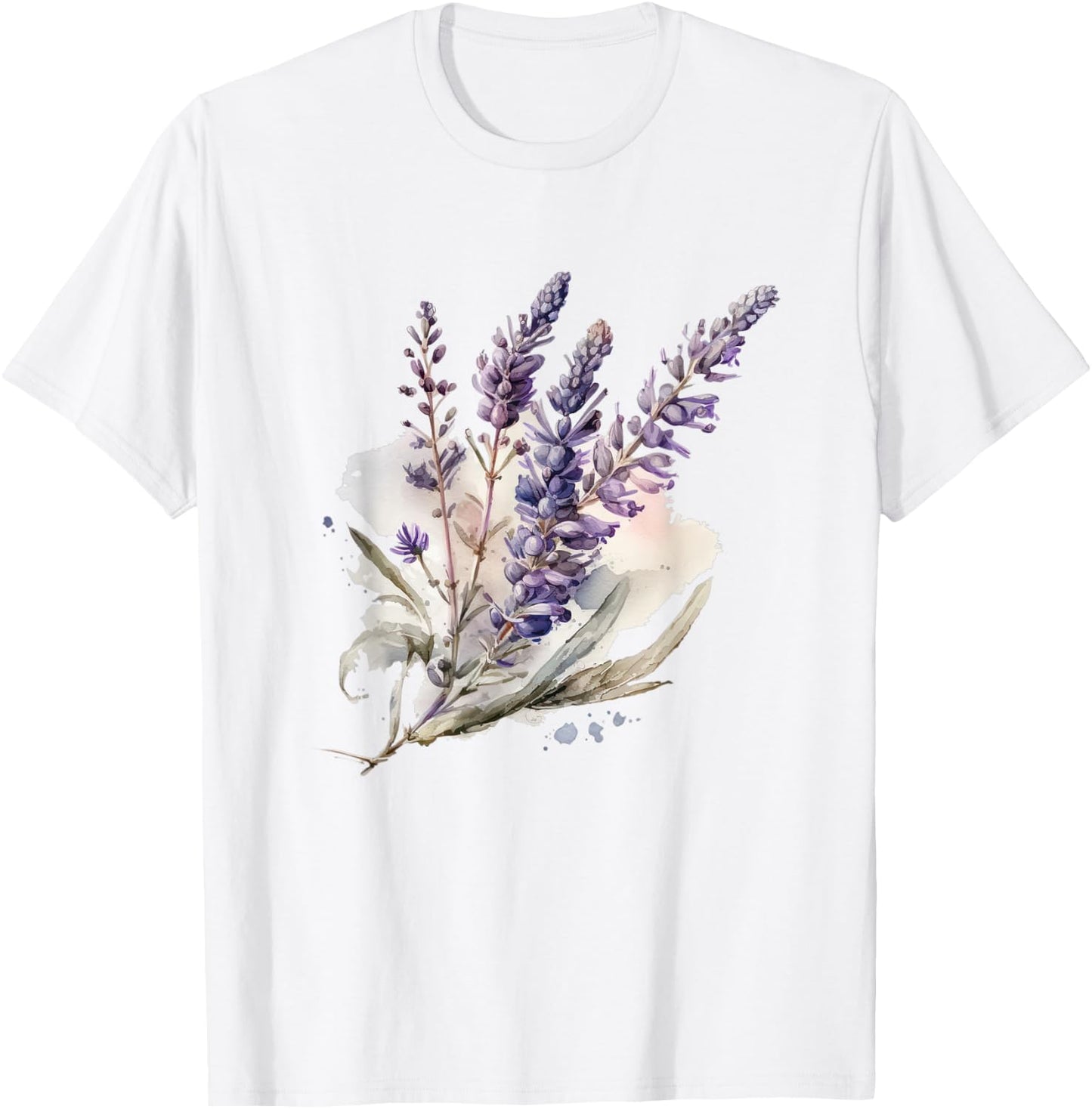 Lavender Plant Herb Flower Floral T-Shirt - T-Shirt | White