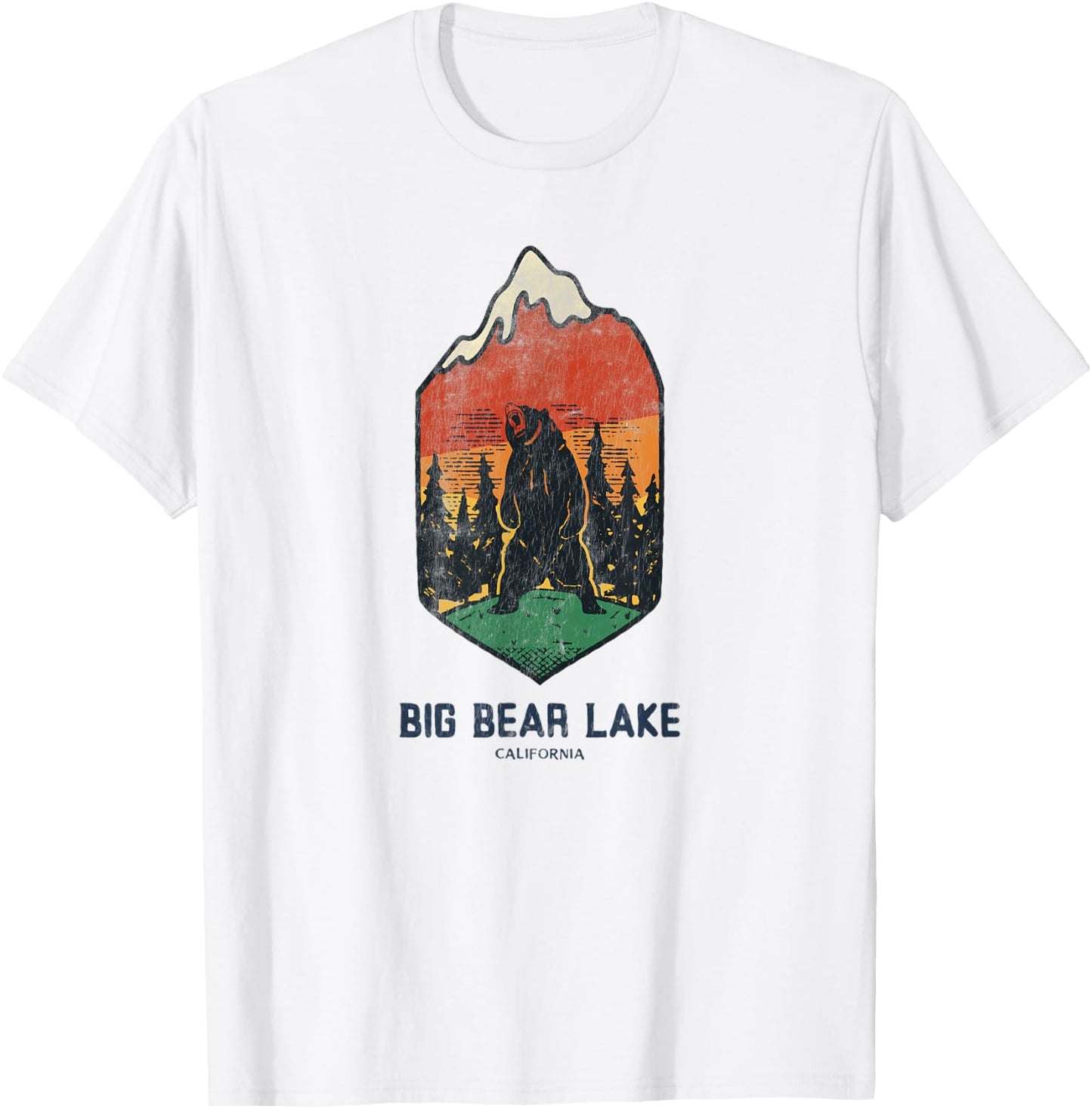Vintage Retro Big Bear Lake California T-Shirt - T-Shirt | White