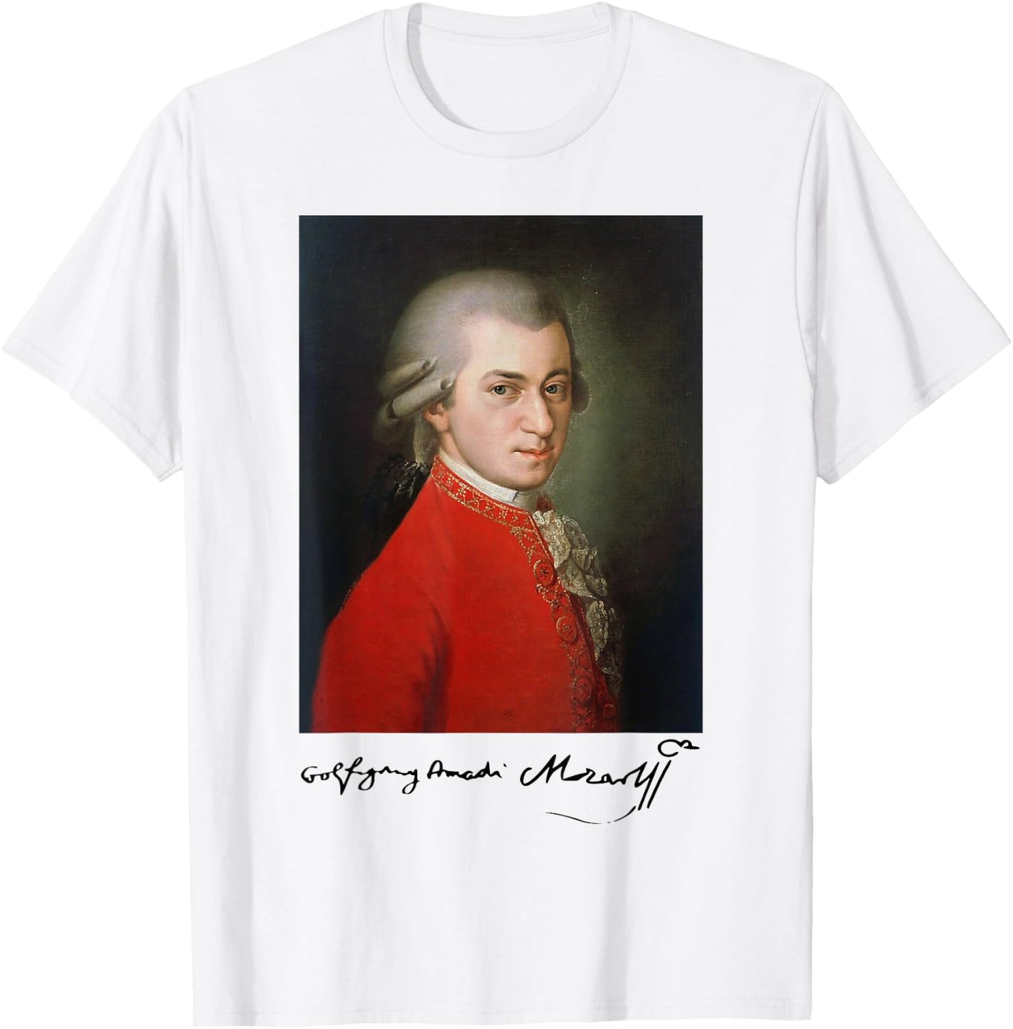 Wolfgang Amadeus Mozart - Composer Signature Classical Music T-Shirt - T-Shirt | White