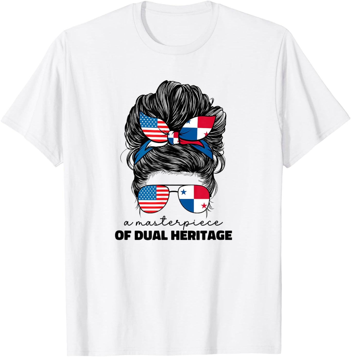 Half American And Panamanian Panama Usa Flag Girl Women T-Shirt - T-Shirt | White