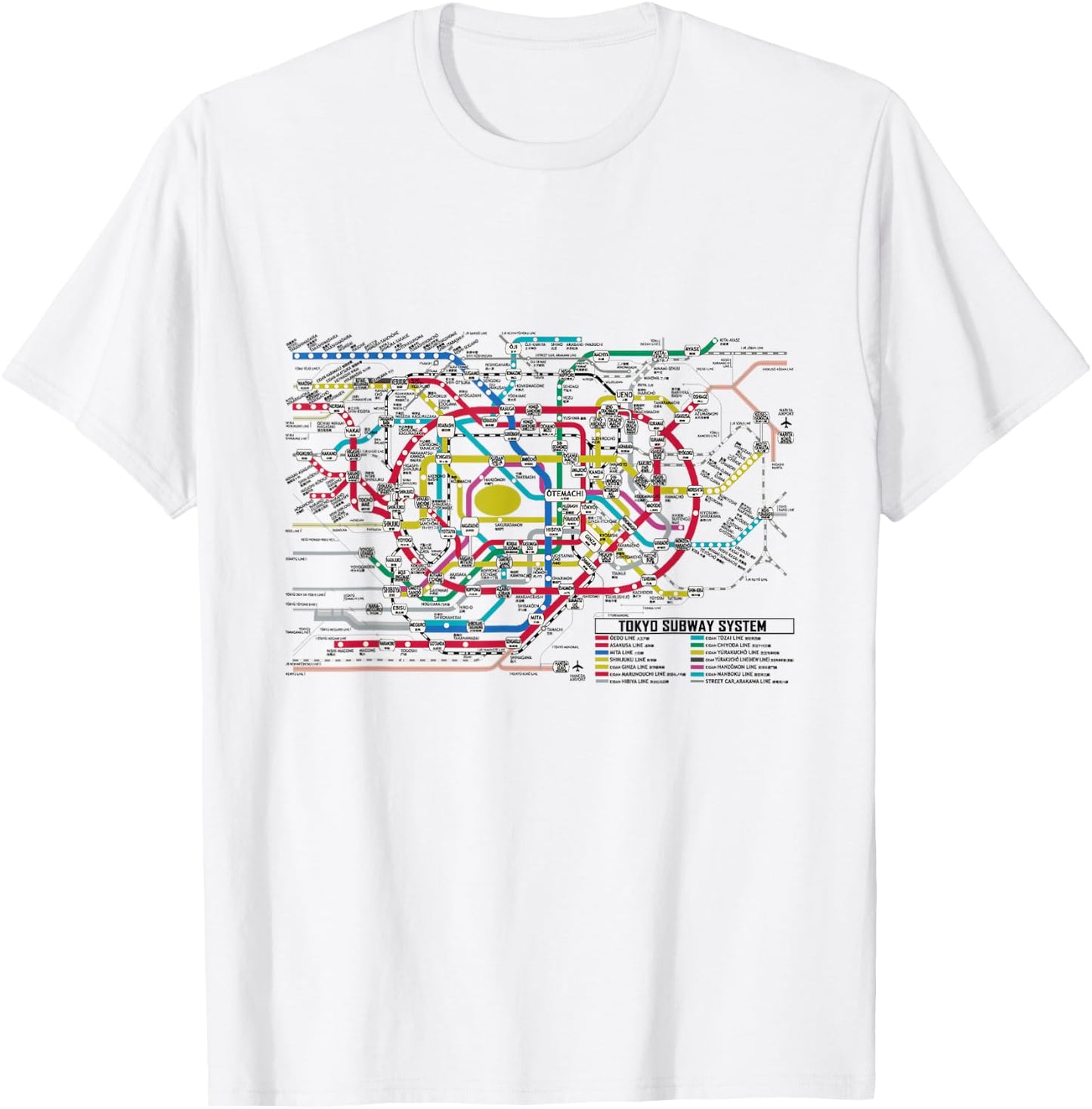 Tokyo Subway Map - Map of the Tokyo Subway System T-Shirt - T-Shirt | White