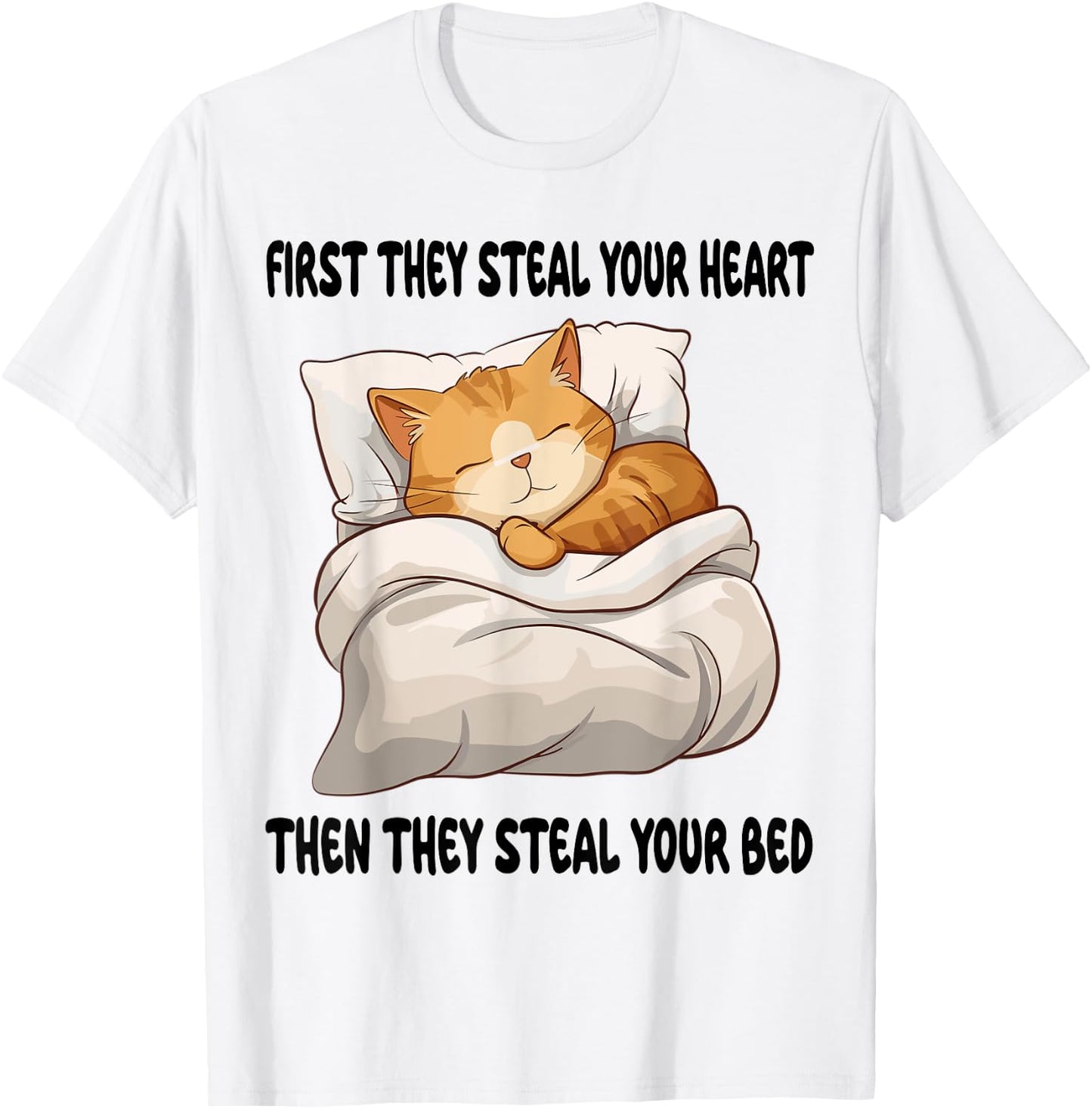 Cat Kitten Sleeping Pajamas Nightgown Men Women Girls Kids T-Shirt - T-Shirt | White