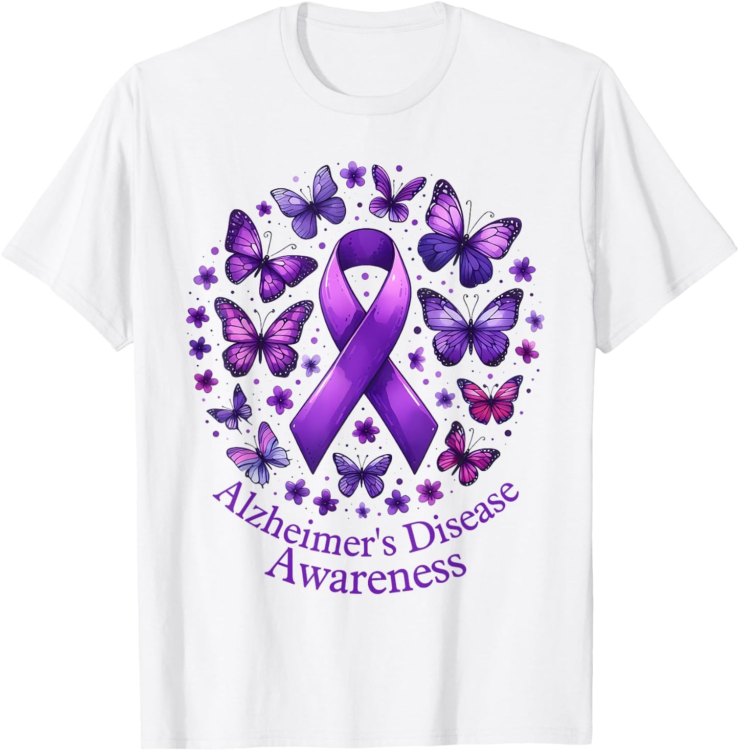 Wear Purple Alzheimer's Awareness Dementia T-Shirt - T-Shirt | White