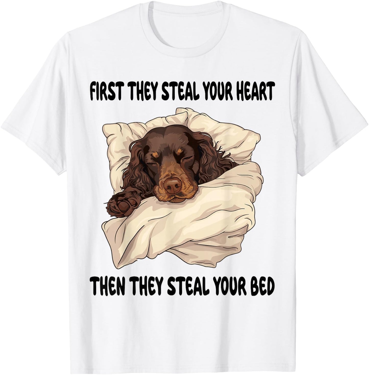 Boykin Spaniel Sleeping Pajamas Nightgown T-Shirt - T-Shirt | White