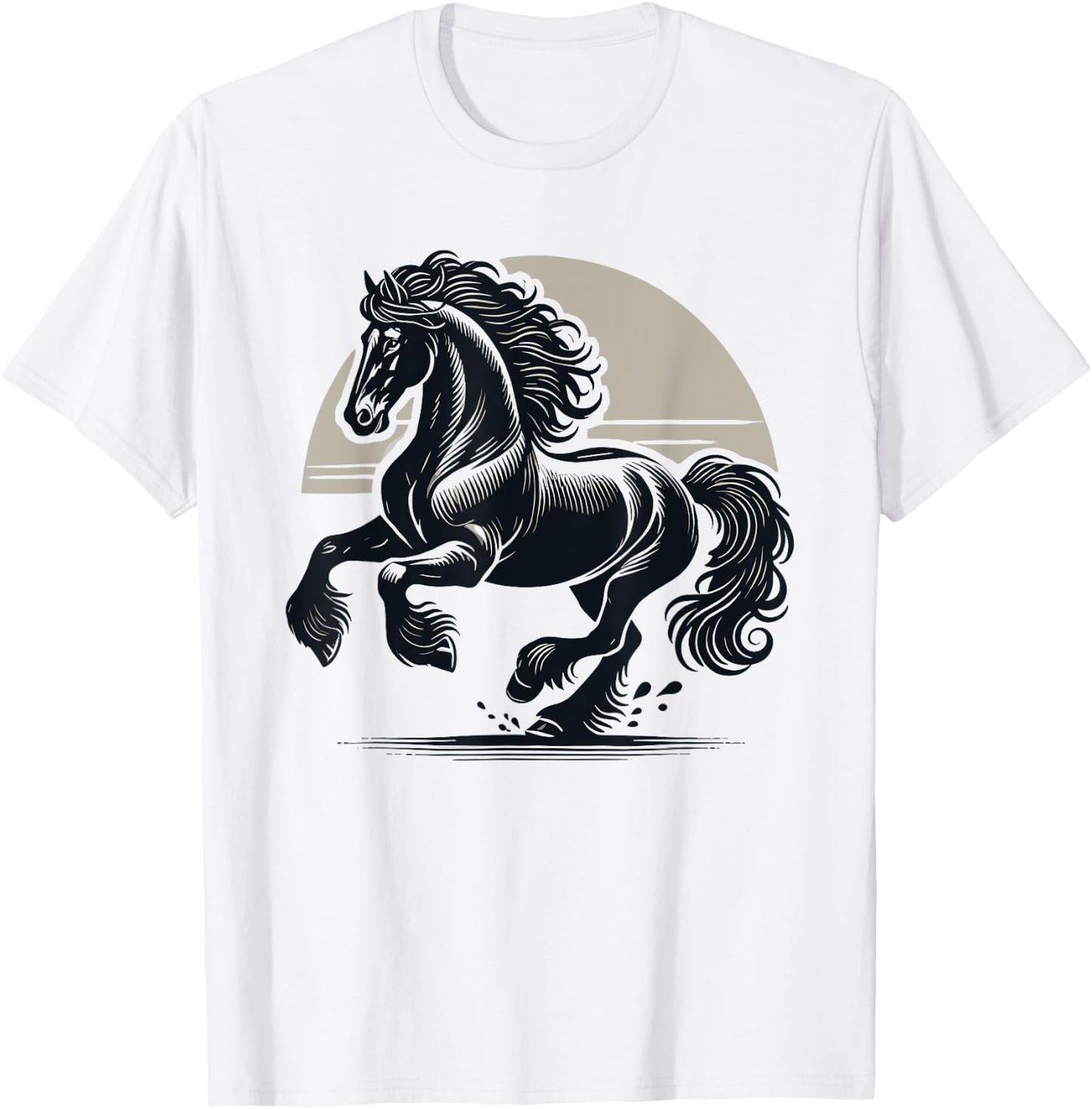 Friesian Horse Lover Majestic Friesian Horse Riding T-Shirt - T-Shirt | White