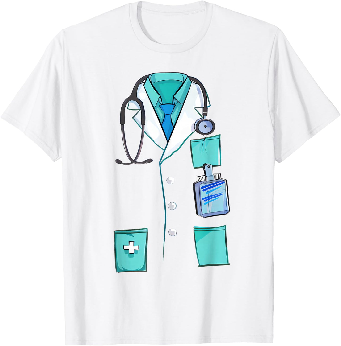 Doctor Costume Halloween White Lab Coat Men Women Kids T-Shirt - T-Shirt | White