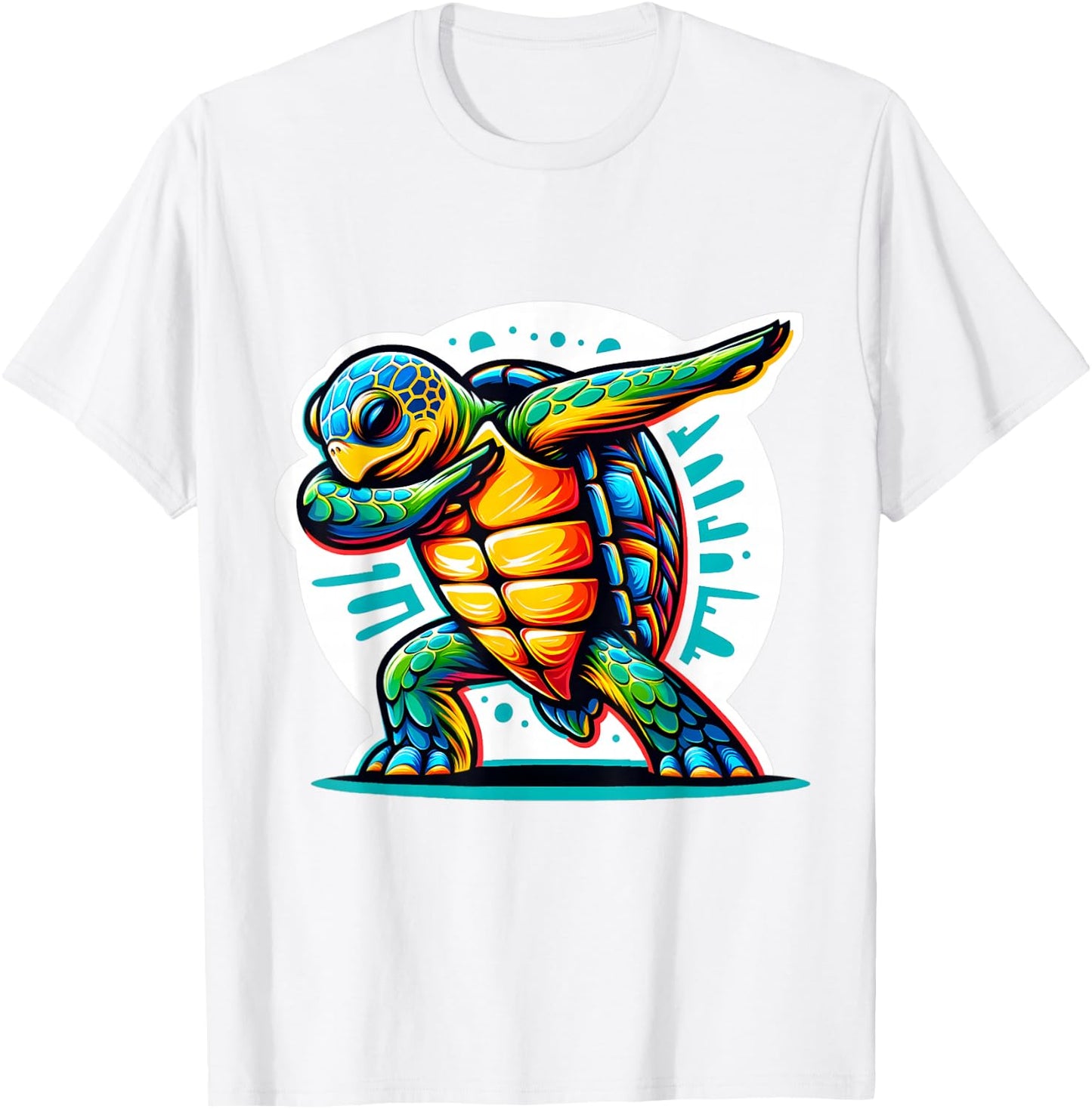 Sea Turtle Dabbing Cute Kids Boys Men Women T-Shirt - T-Shirt | White