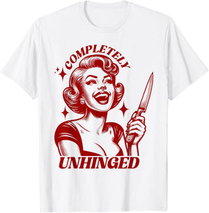 Completely Unhinged Retro Unhinged Girl T-Shirt - T-Shirt | White