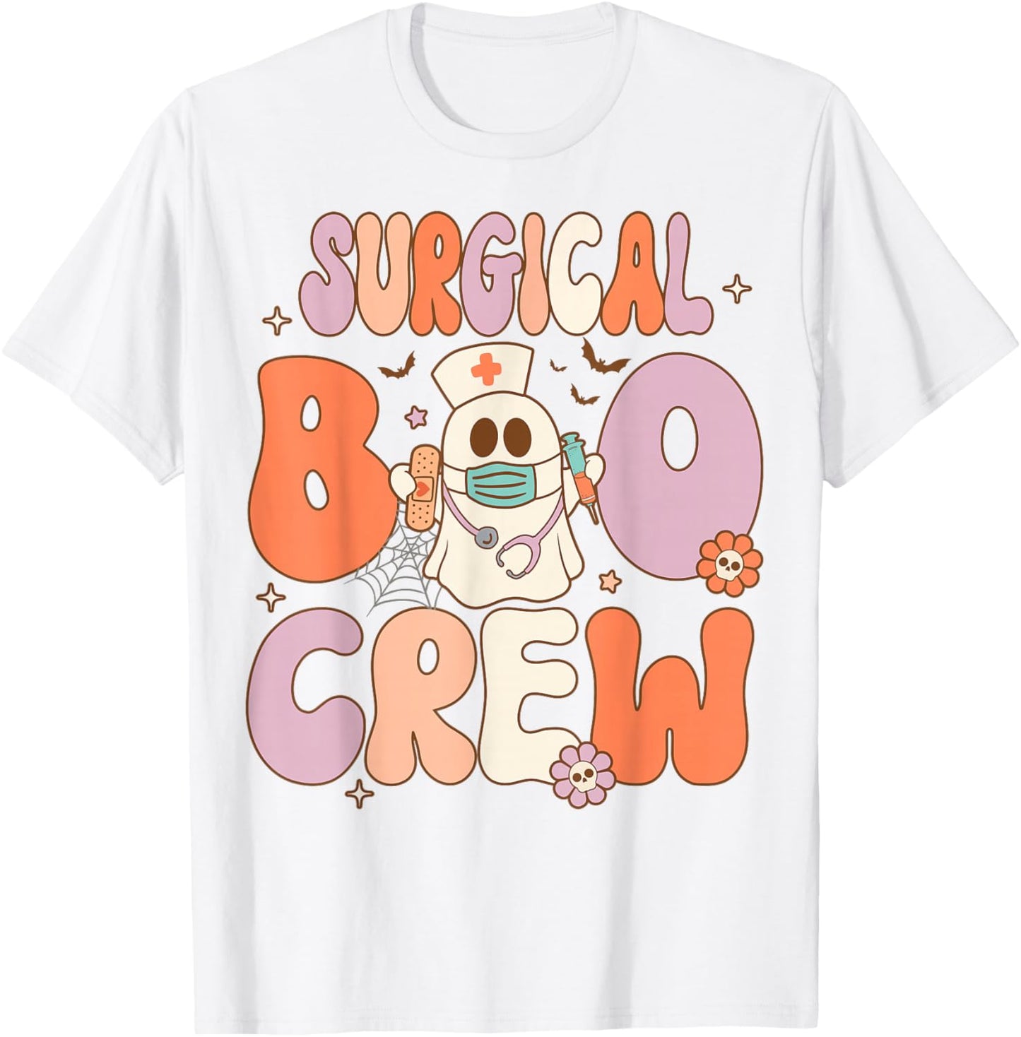 Surgical Boo Crew Nurse Funny Halloween Easy Costume T-Shirt - T-Shirt | White