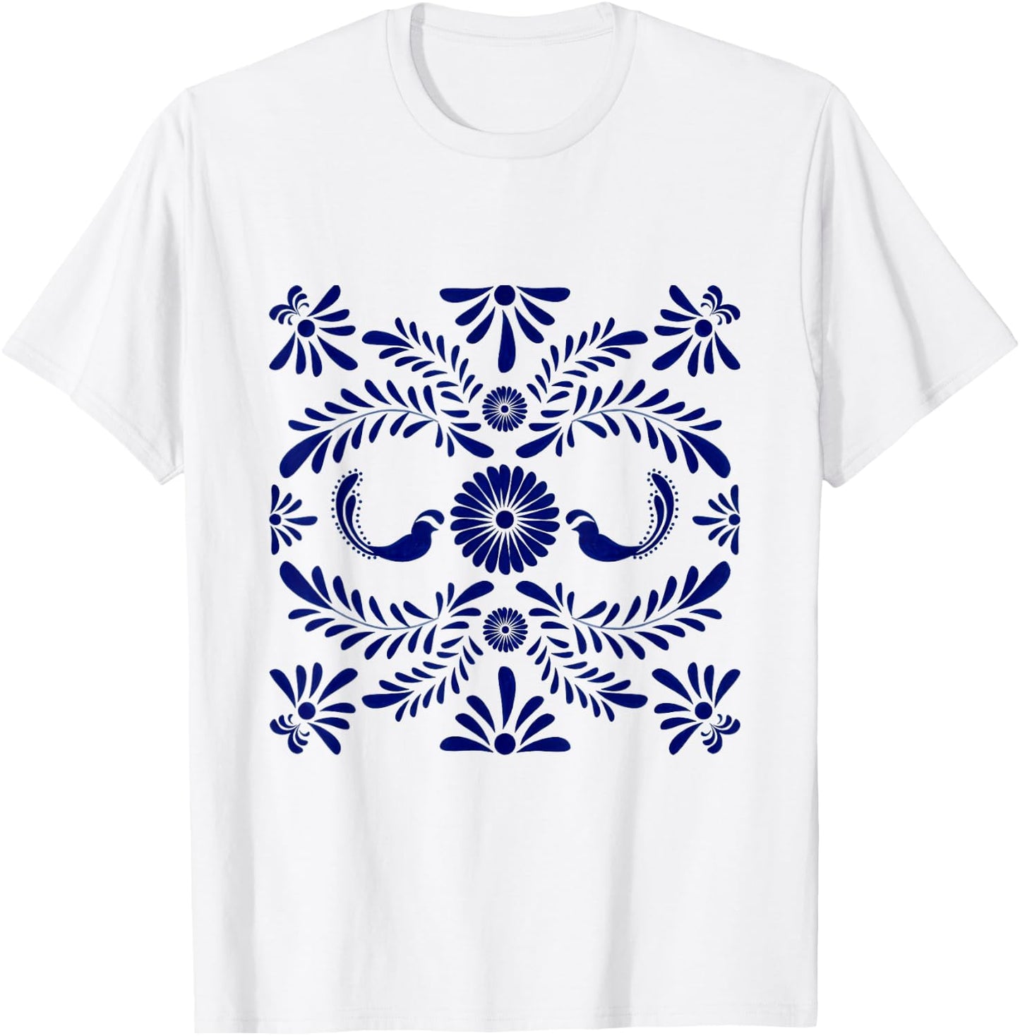 Mexican Talavera Pattern T-Shirt - T-Shirt | White