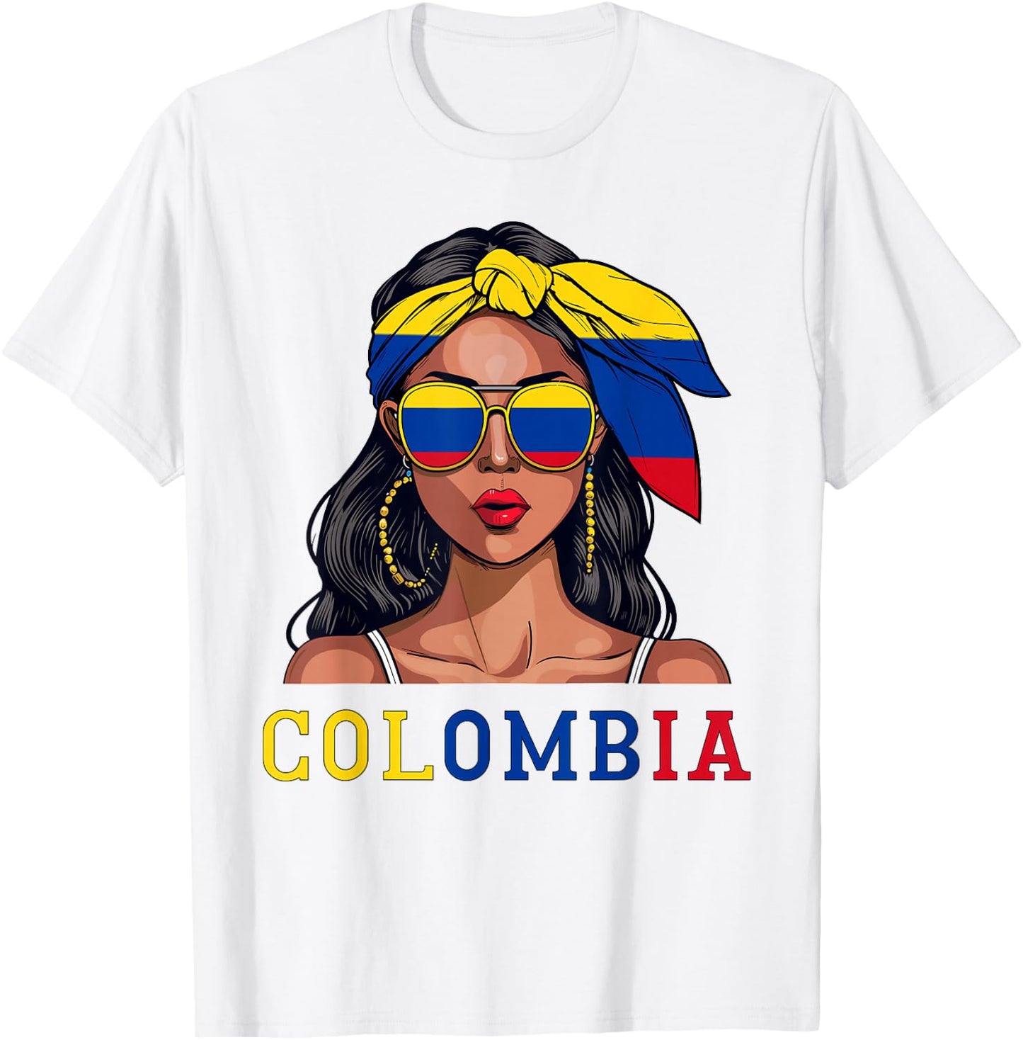 Colombianas Souvenirs Products Woman Flag Roots Colombia T-Shirt - T-Shirt | White