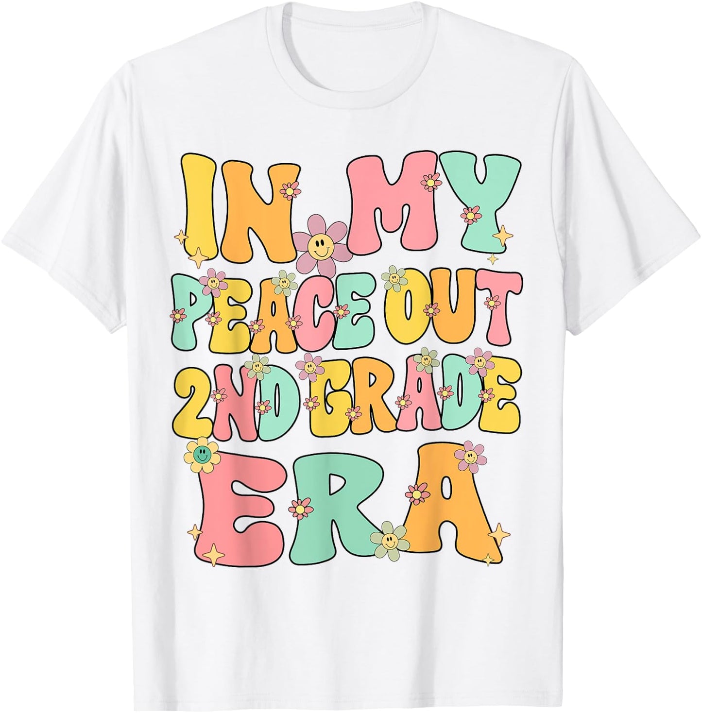 In My Peace Out 2nd Grade Era Groovy Last Day Of 2nd Grade T-Shirt - T-Shirt | White