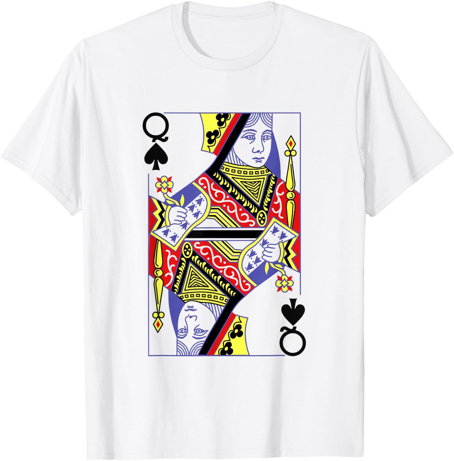 Queen of Spades Royal Flush Costume Halloween Playing Cards T-Shirt - T-Shirt | White