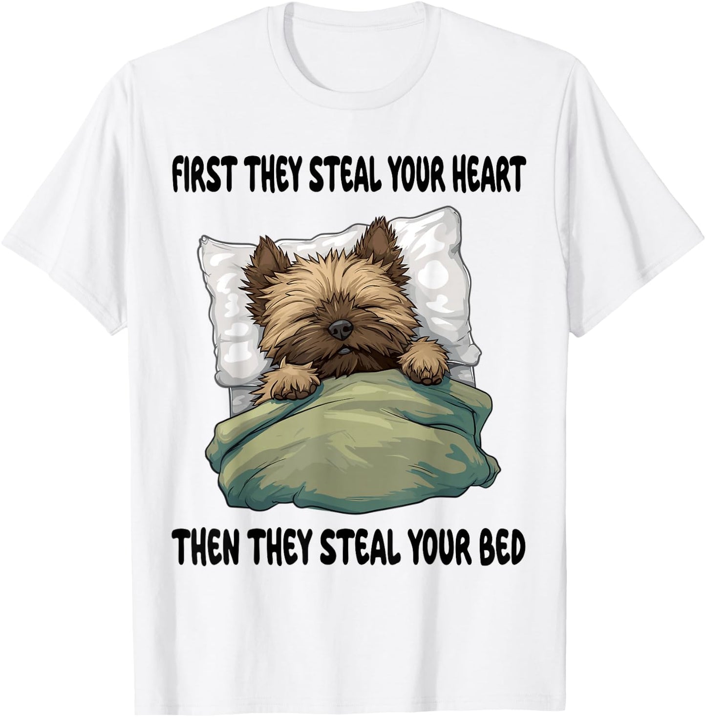 Cairn Terrier Sleeping Pajamas Nightgown T-Shirt - T-Shirt | White