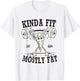 Kinda Fit Mostly Fat funny Exercise Gym Fitness Workout T-Shirt - T-Shirt | White