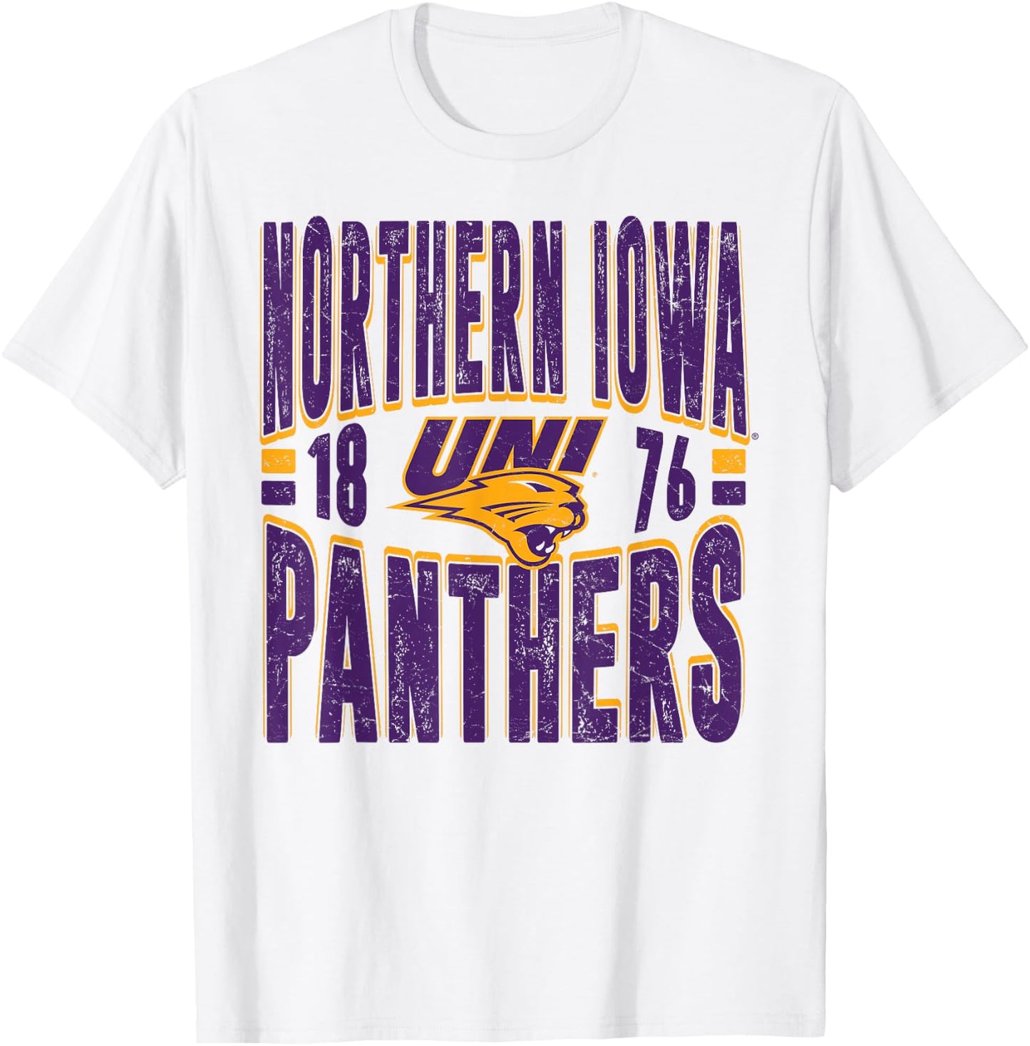 Northern Iowa Panthers Vintage 90's Retro White T-Shirt - T-Shirt | White