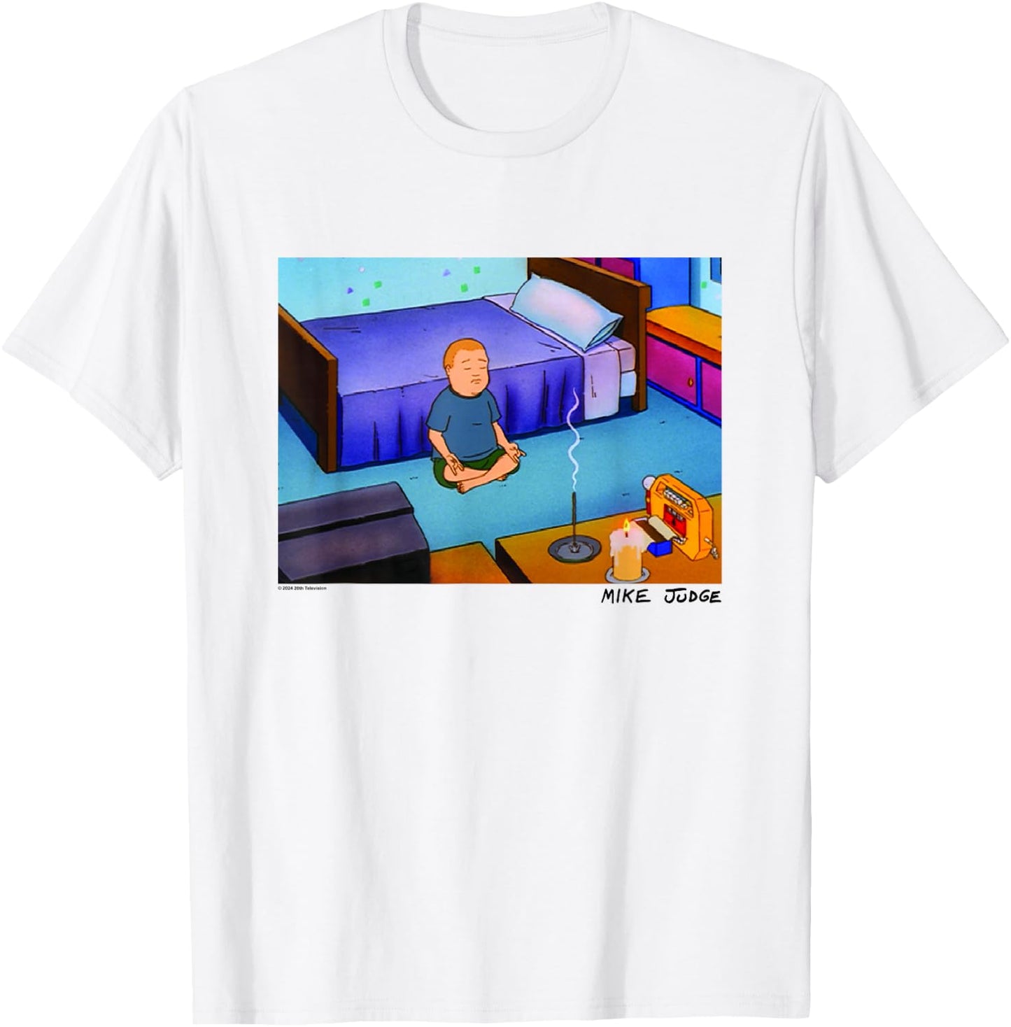 King of The Hill Bobby Hill Inner Peace Big Chest Poster T-Shirt - T-Shirt | White