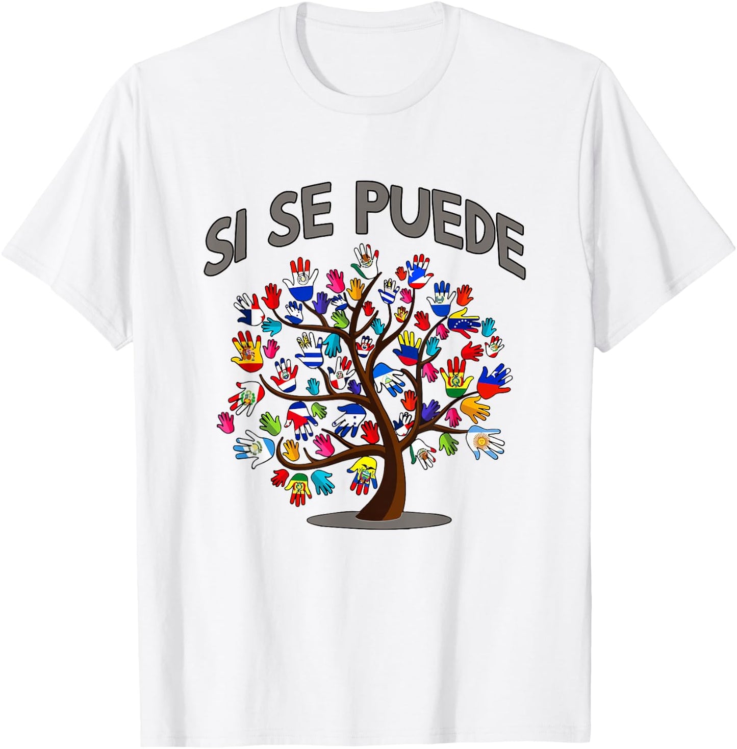 Hispanic Heritage Month Si Se Puede Tree Roots Latina Flag T-Shirt - T-Shirt | White