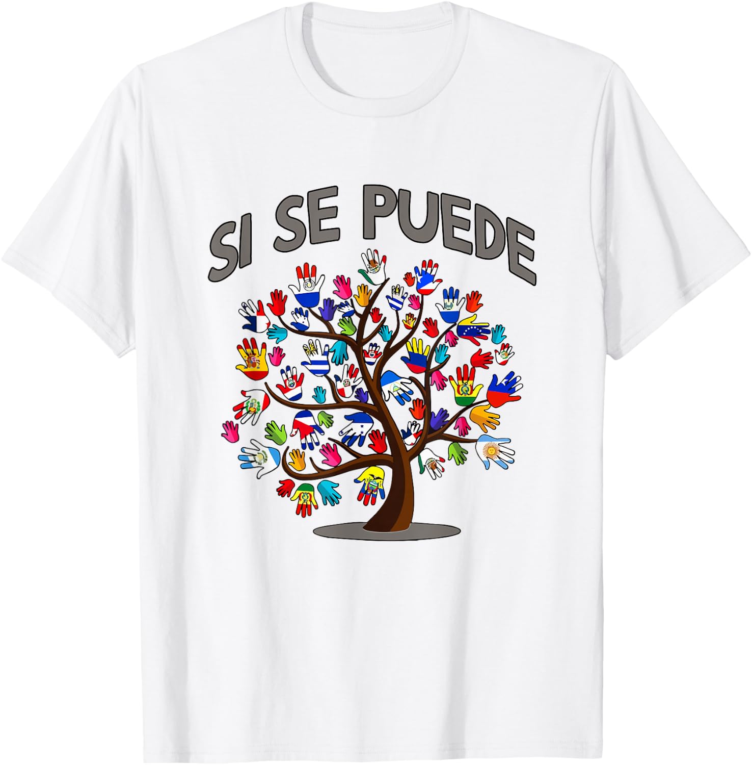 Hispanic Heritage Month Si Se Puede Tree Roots Latina Flag T-Shirt - T-Shirt | White