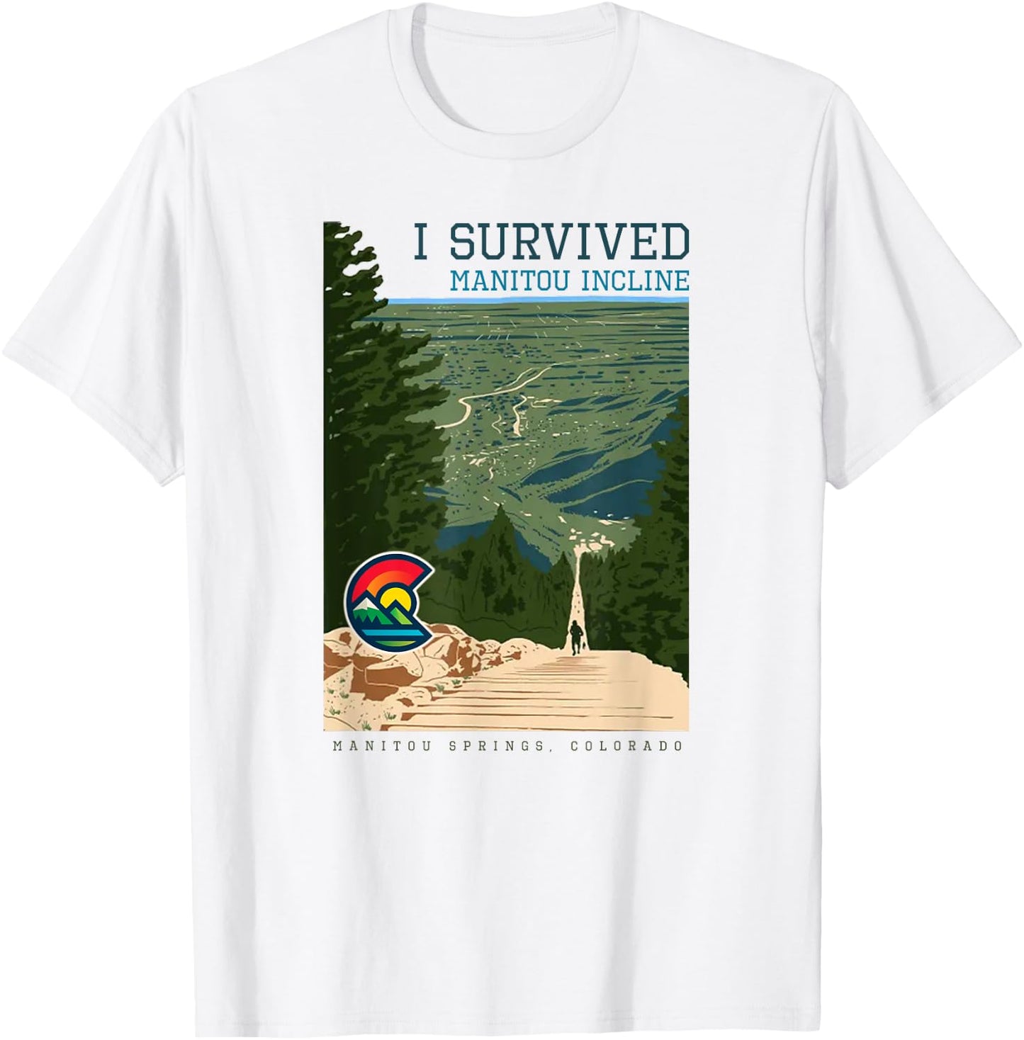Manitou Incline, Colorado T-Shirt - T-Shirt | White