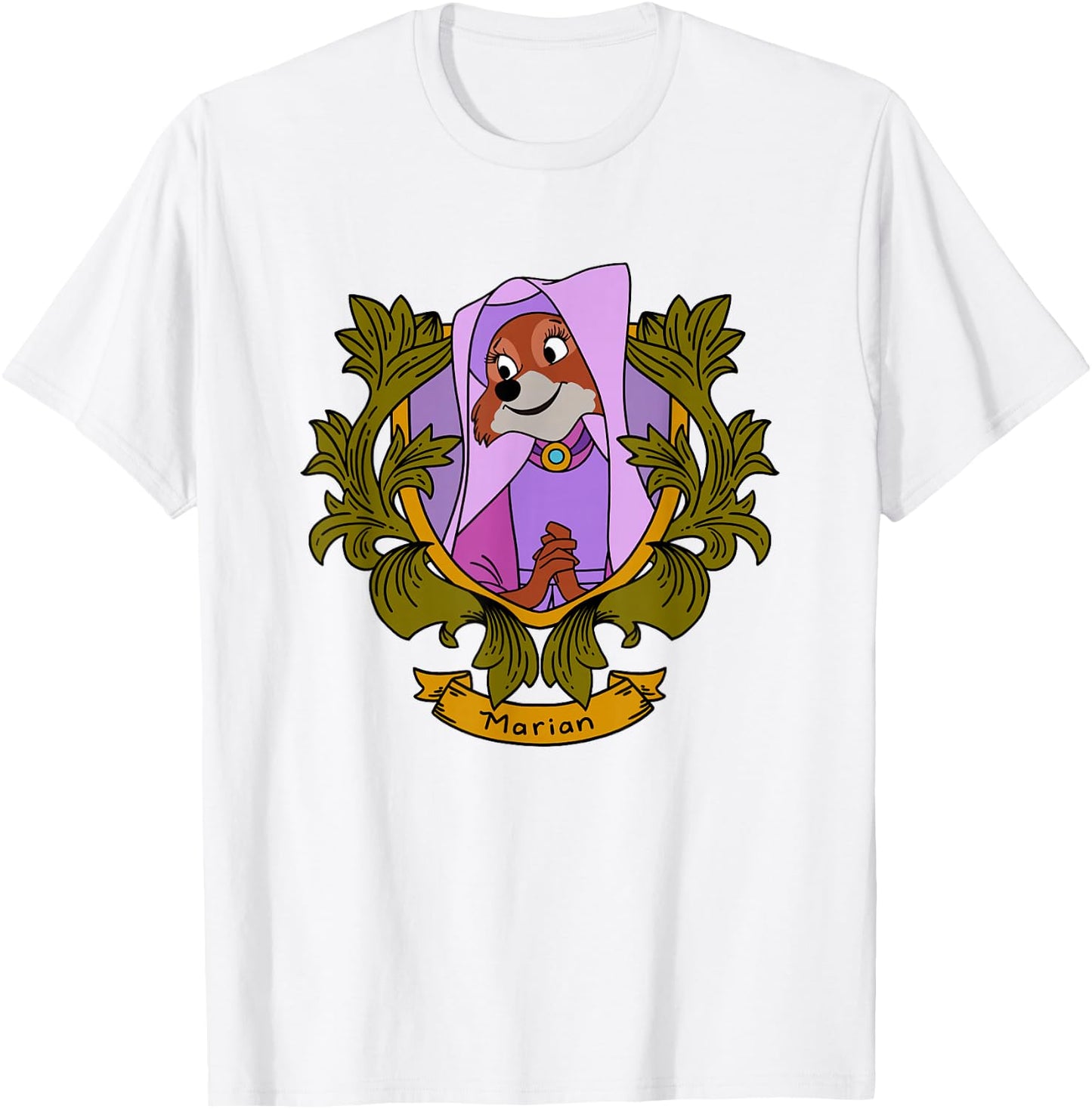 Disney Robin Hood Marian Vintage Floral Portrait T-Shirt - T-Shirt | White