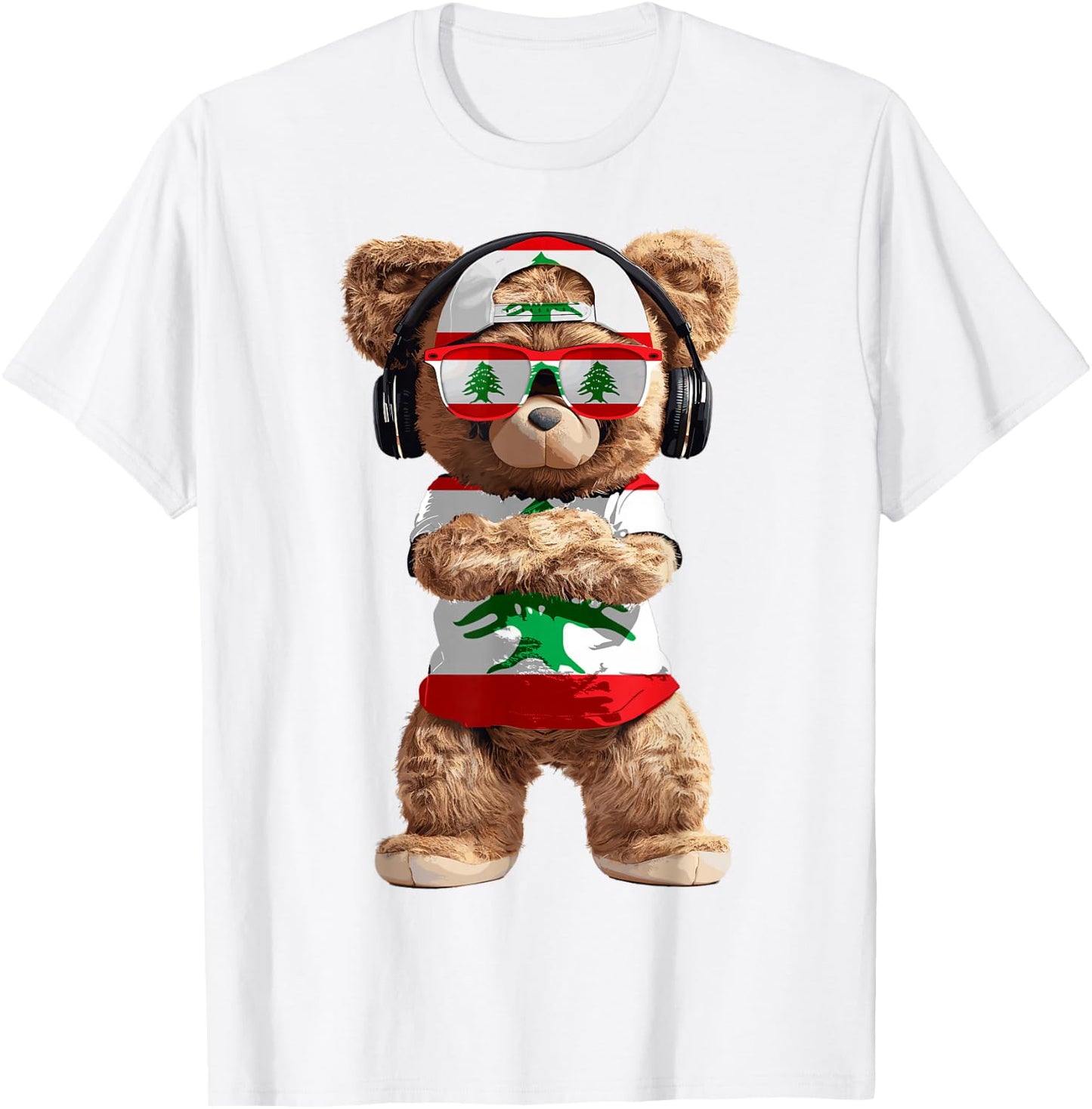 Lebanon Flag Souvenirs Bear Outfit Products Lebanese T-Shirt - T-Shirt | White