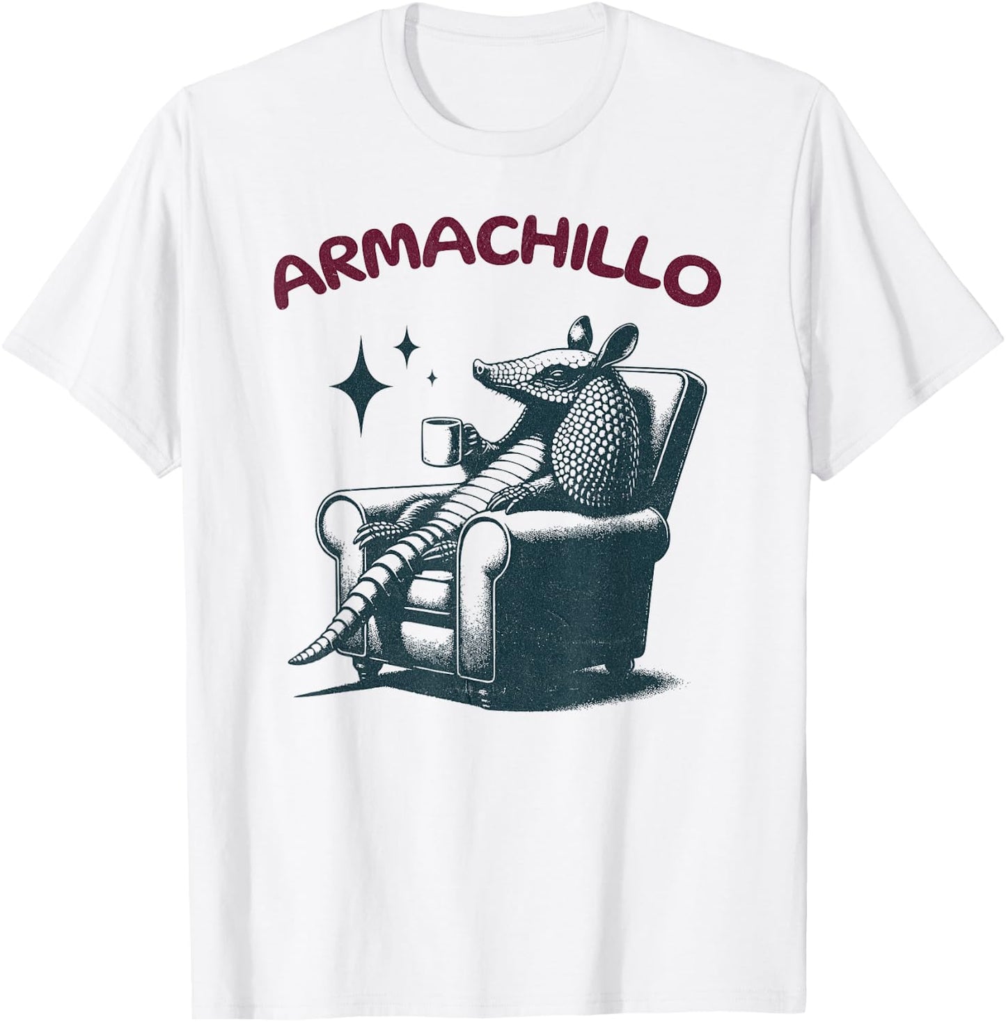 Armachillo - Funny Chilling Armchair Armadillo T-Shirt - T-Shirt | White