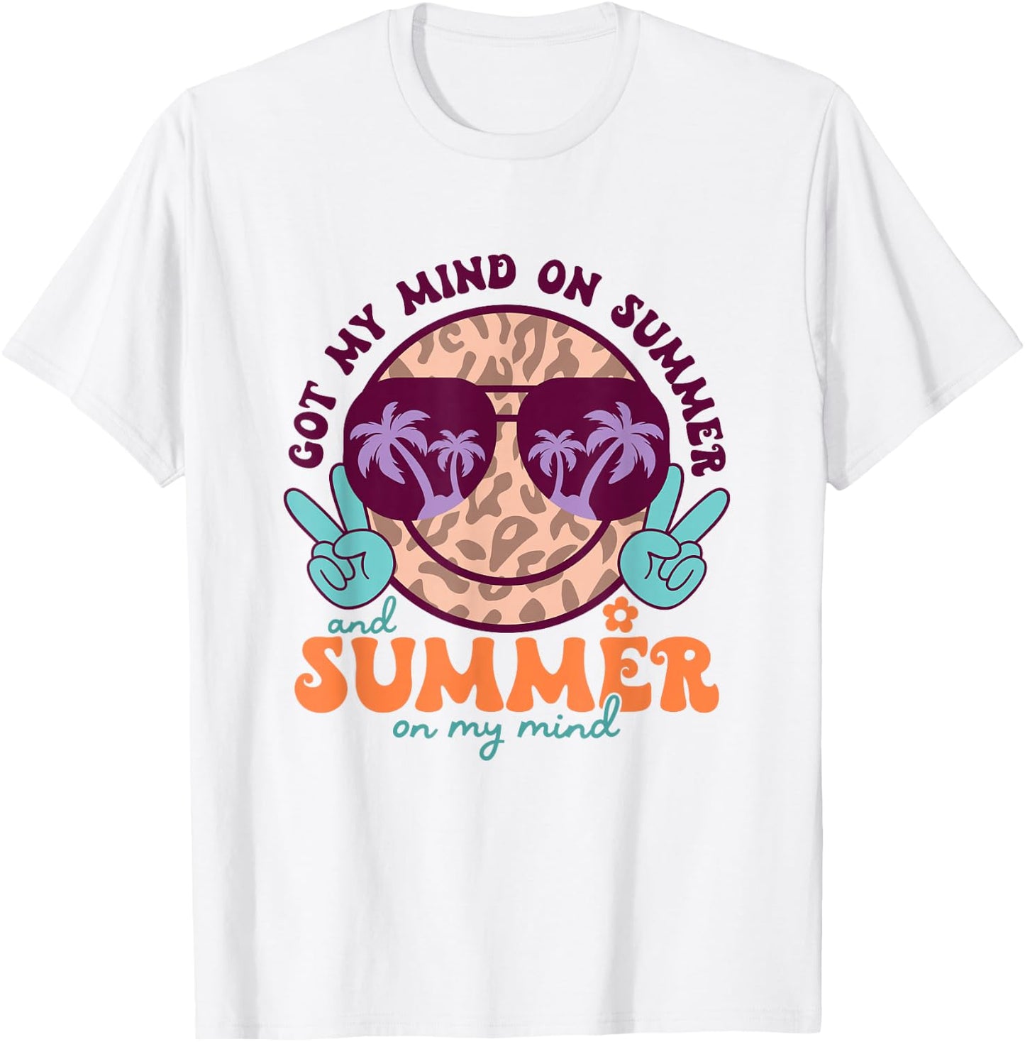 Got My Mind On Summer Teacher Life Funny Summer Teacher T-Shirt - T-Shirt | White