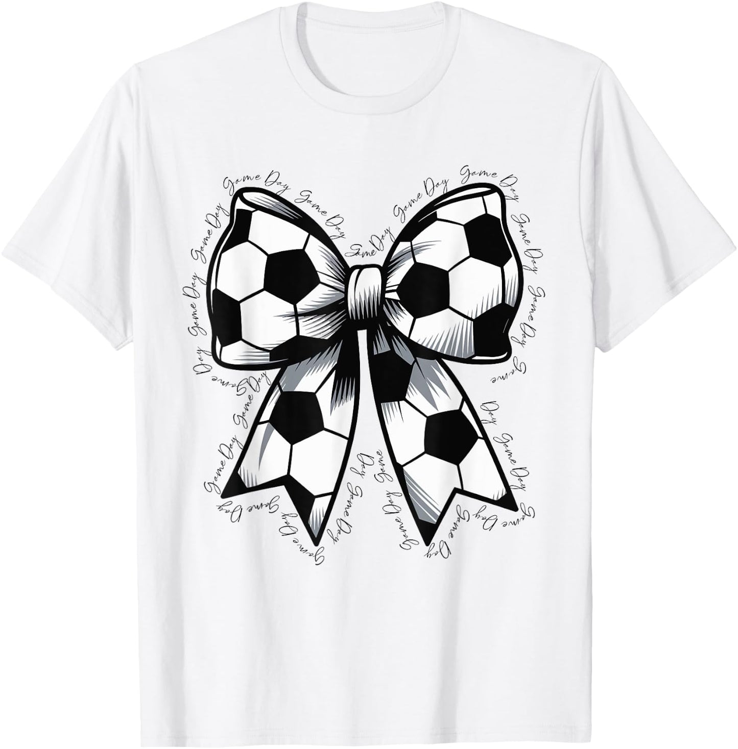 Soccer Game Day Soccer Lover Coquette Bow Soccer Mom Women T-Shirt - T-Shirt | White