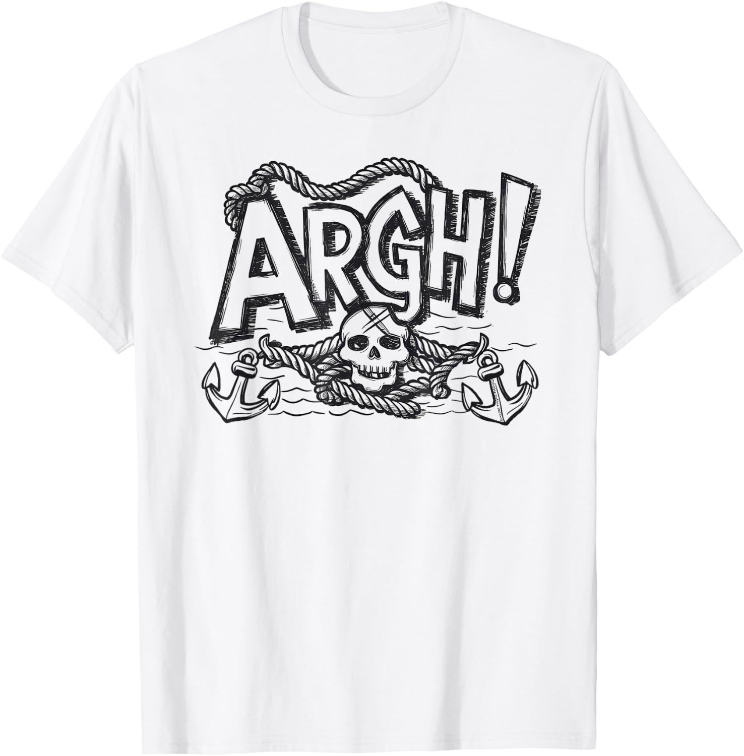 Fun ARGH Pirate Style Pirate Costume ARGH Pirate T-Shirt - T-Shirt | White