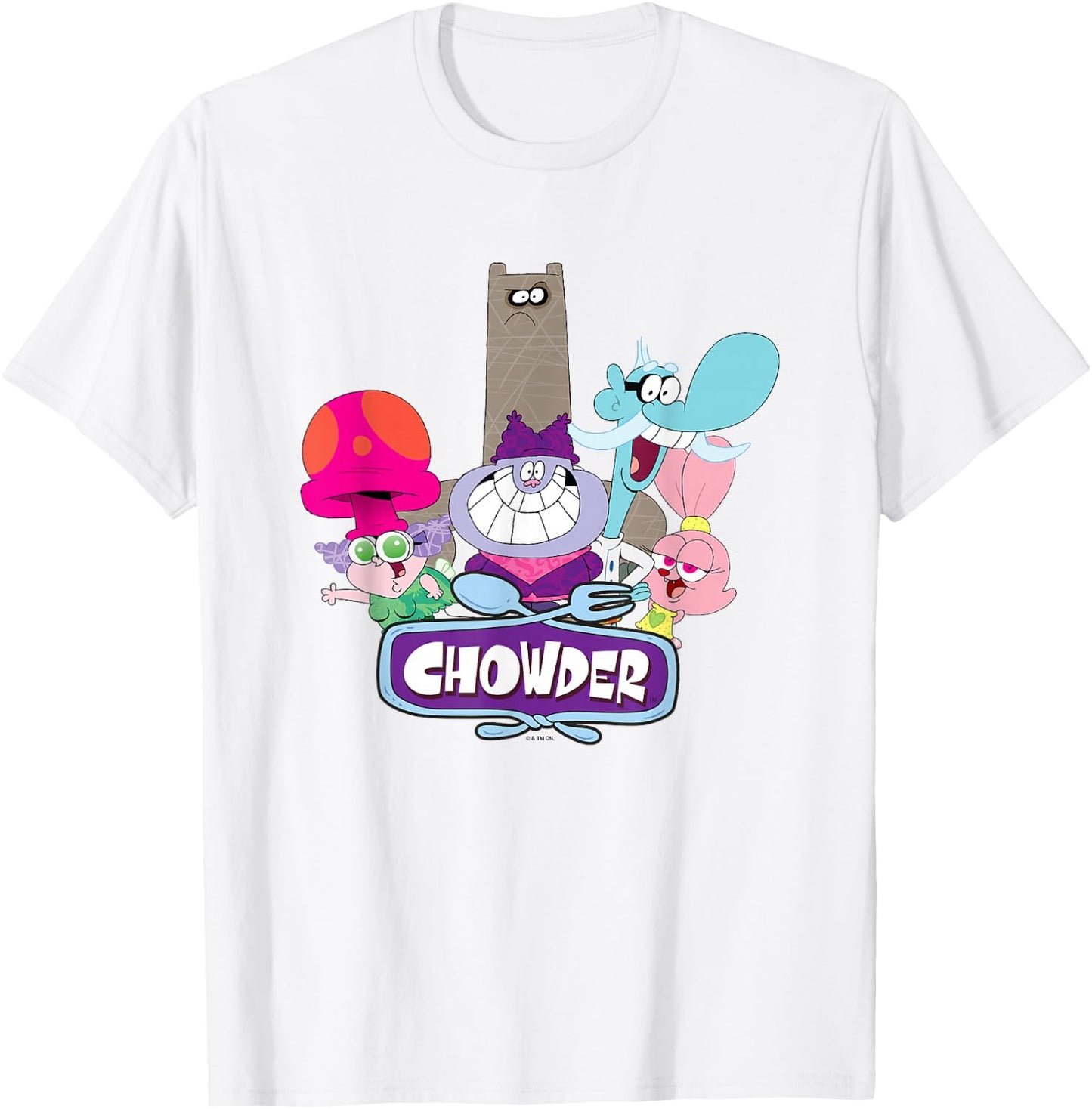 Chowder Main Characters Group Shot Logo T-Shirt - T-Shirt | White