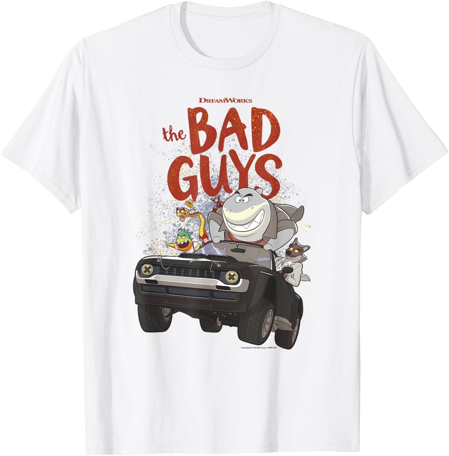 The Bad Guys Group Getaway Vehicle Poster T-Shirt - T-Shirt | White