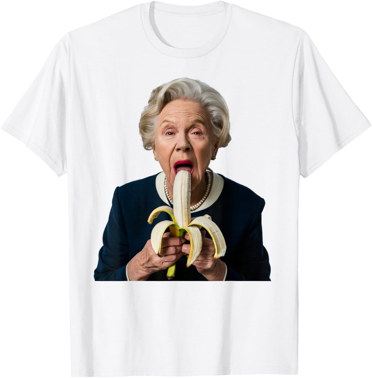 Oma Leckt Eis Creme Shirts Grandma Eats Banana T-Shirt - T-Shirt | White