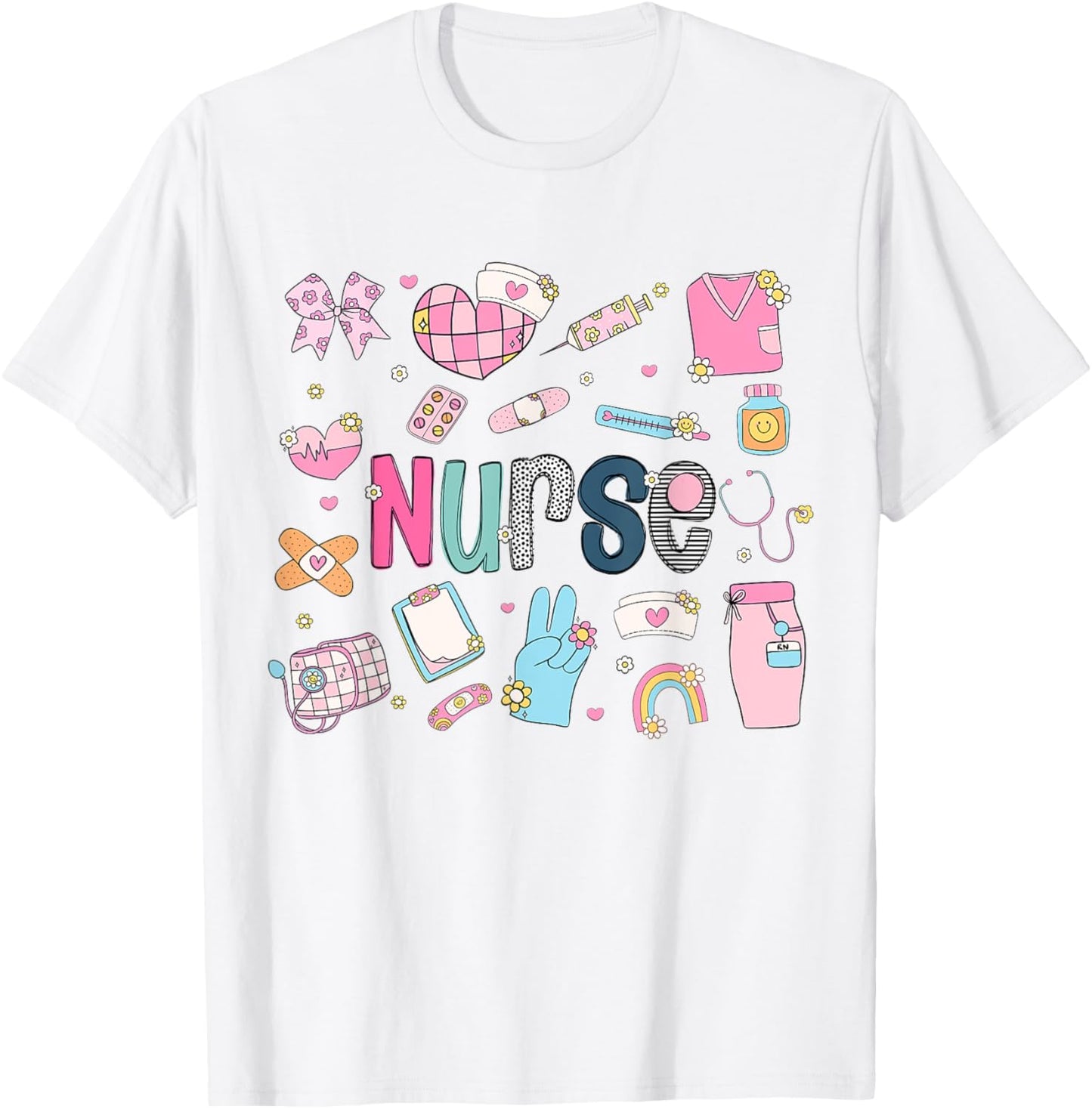 Cute Nurse Retro RN LPN Women Nurses School Life Work Scrub T-Shirt - T-Shirt | White