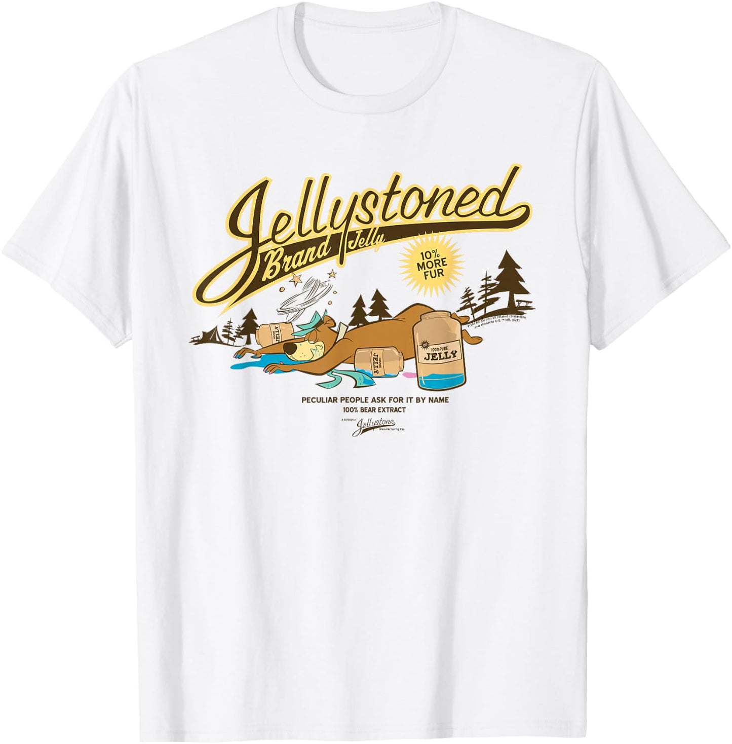 Yogi Bear Jellystoned Brand Jelly T-Shirt - T-Shirt | White