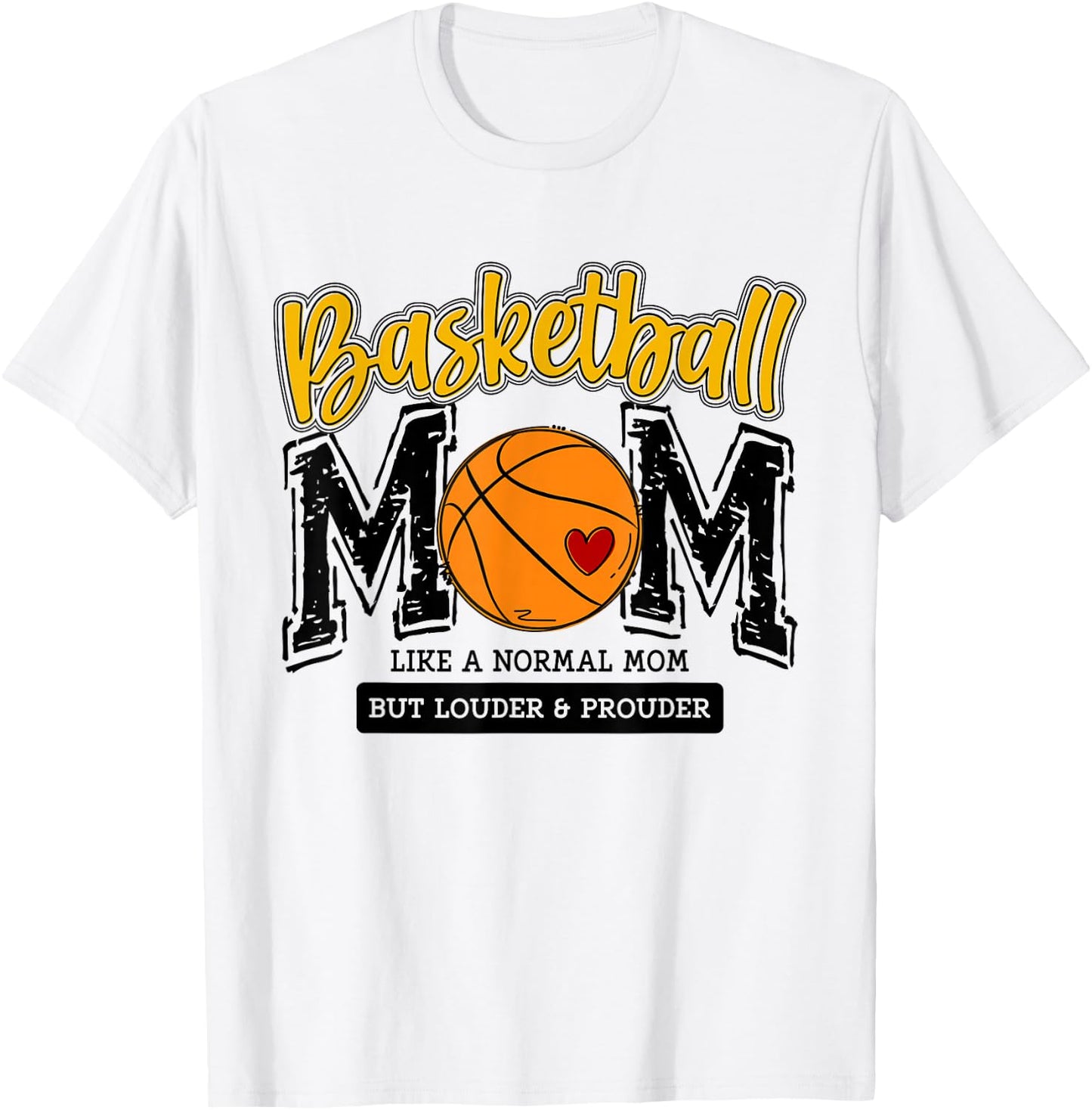 Basketball Mama Yellow Game Day Basket Mom Senior Team 2025 T-Shirt - T-Shirt | White