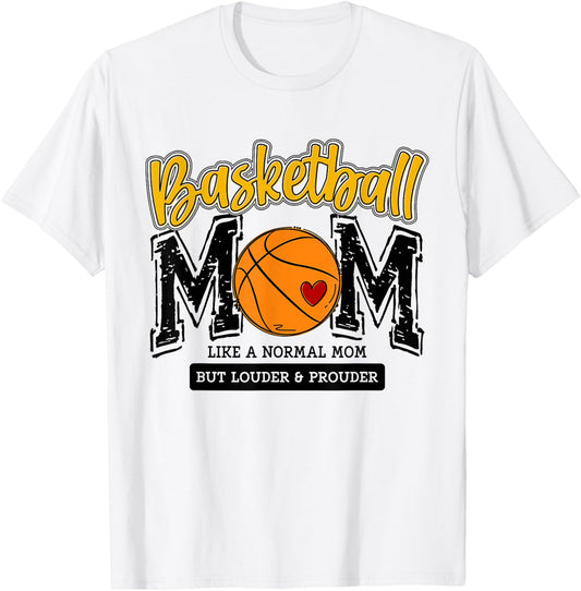 Basketball Mama Yellow Game Day Basket Mom Senior Team 2025 T-Shirt - T-Shirt | White