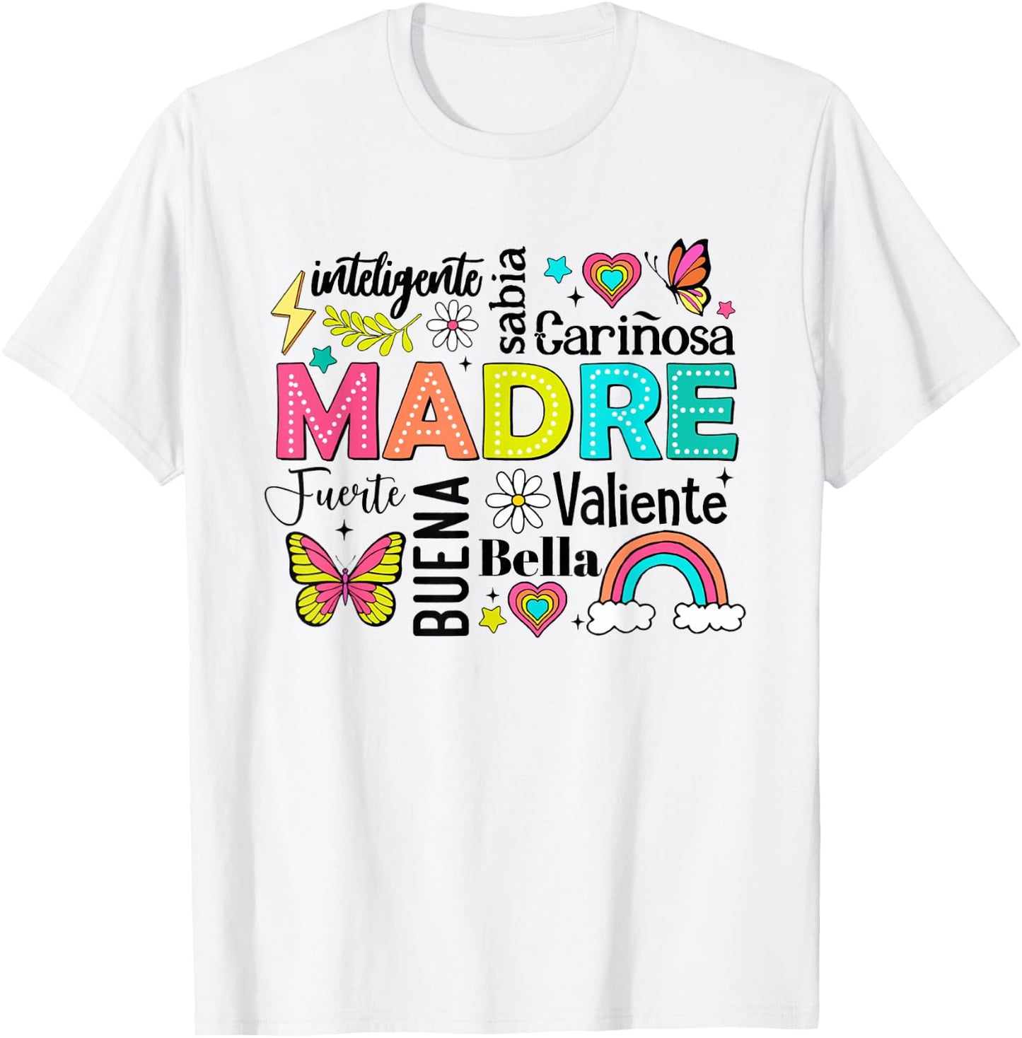 Retro Madre Ella Es Mamá Spanish Blessed Mom Mother's Day T-Shirt - T-Shirt | White