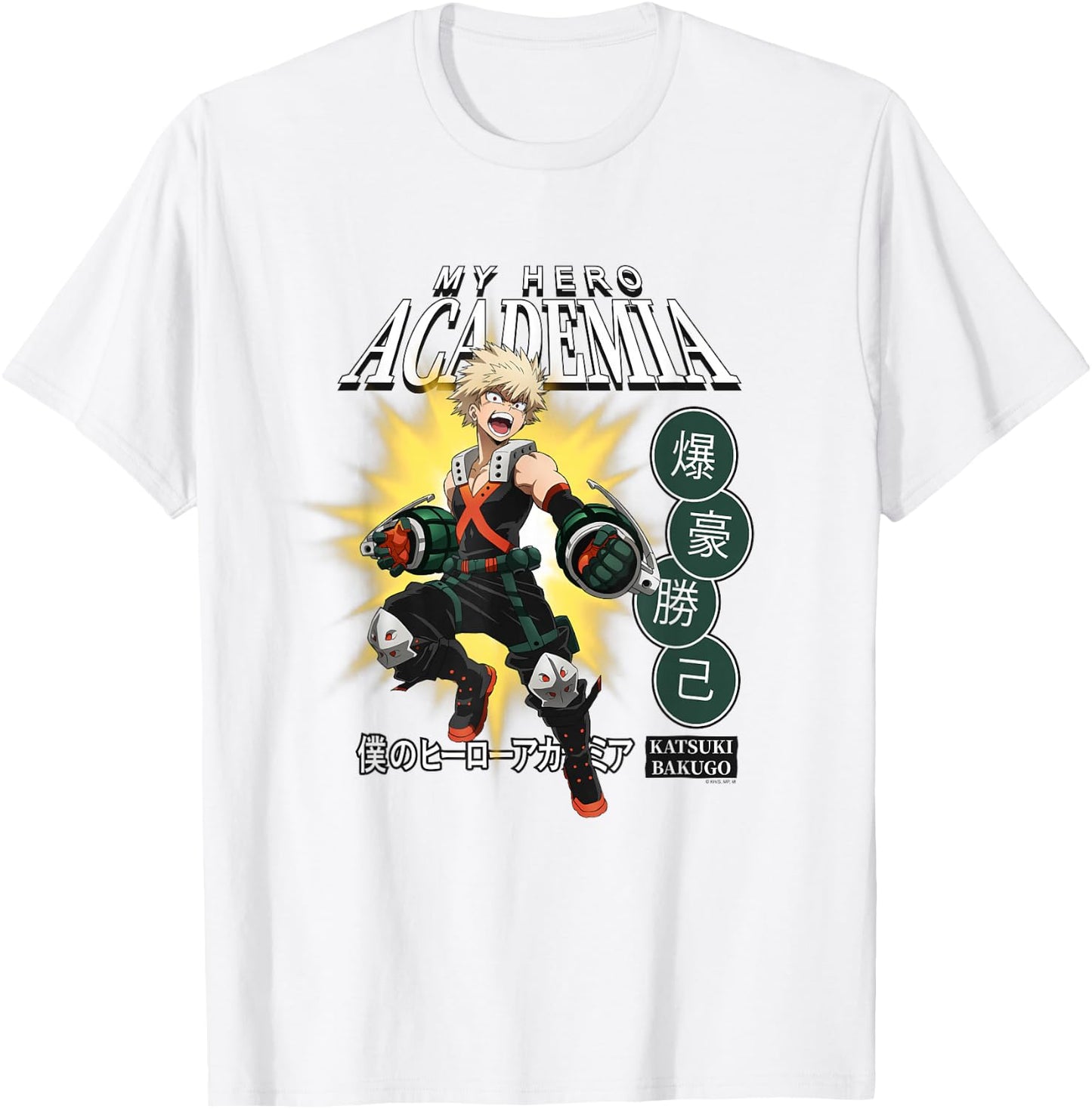 My Hero Academia Katsuki Bakugo Icons Anime T-Shirt - T-Shirt | White