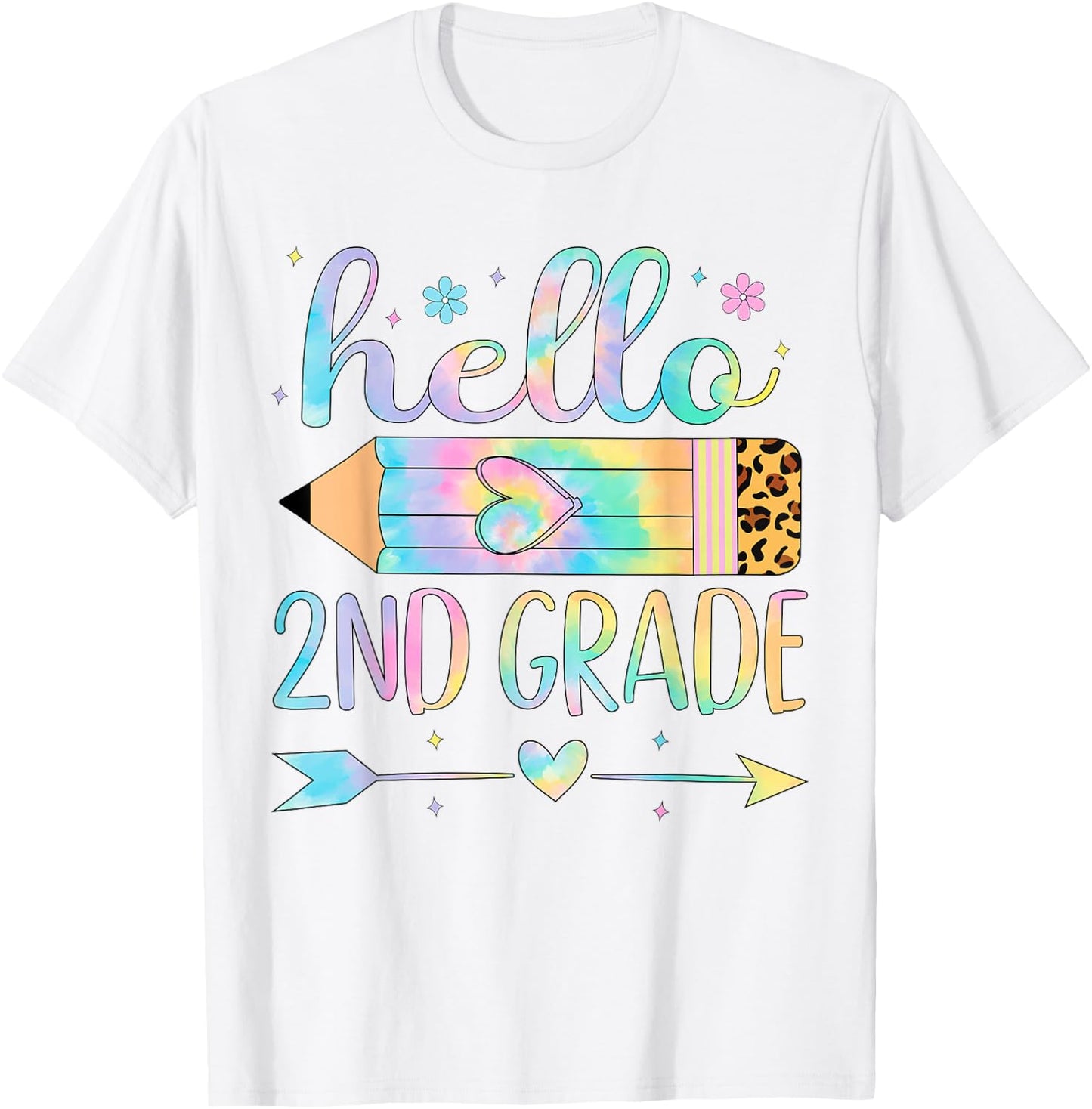 Tie Dye 2nd Grade Back To School Hello Second Grade Teacher T-Shirt - T-Shirt | White