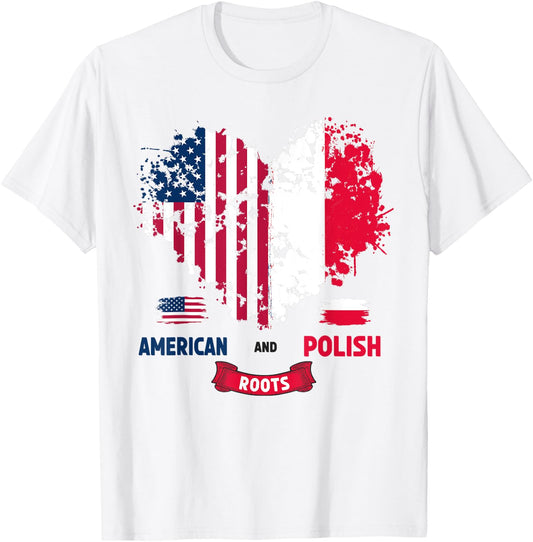 Polish American Flag Ideas For Kids Poland Flag Heart T-Shirt - T-Shirt | White