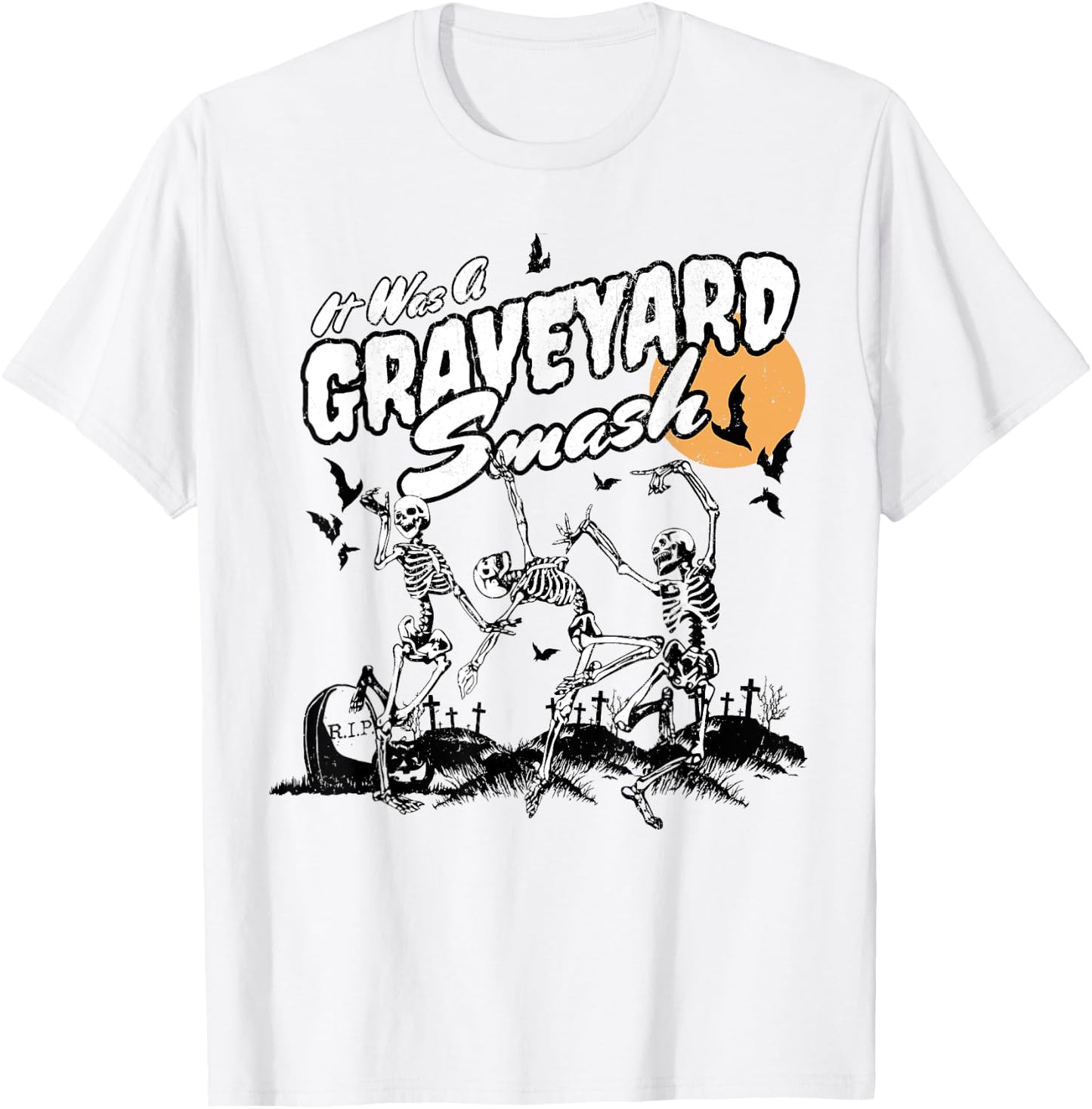 It Was A Graveyard Smash Skeleton Spooky Season Halloween T-Shirt - T-Shirt | White