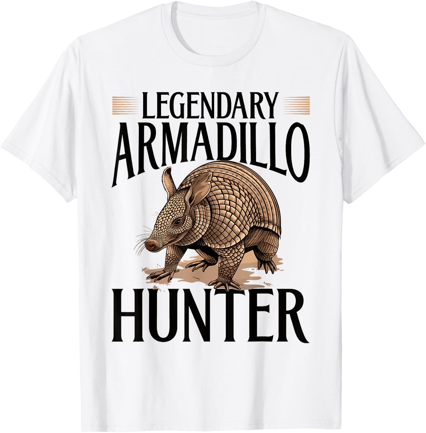 Funny Armadillo Animal Legendary Armadillo Hunter T-Shirt - T-Shirt | White