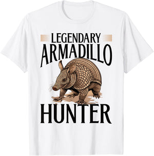 Funny Armadillo Animal Legendary Armadillo Hunter T-Shirt - T-Shirt | White