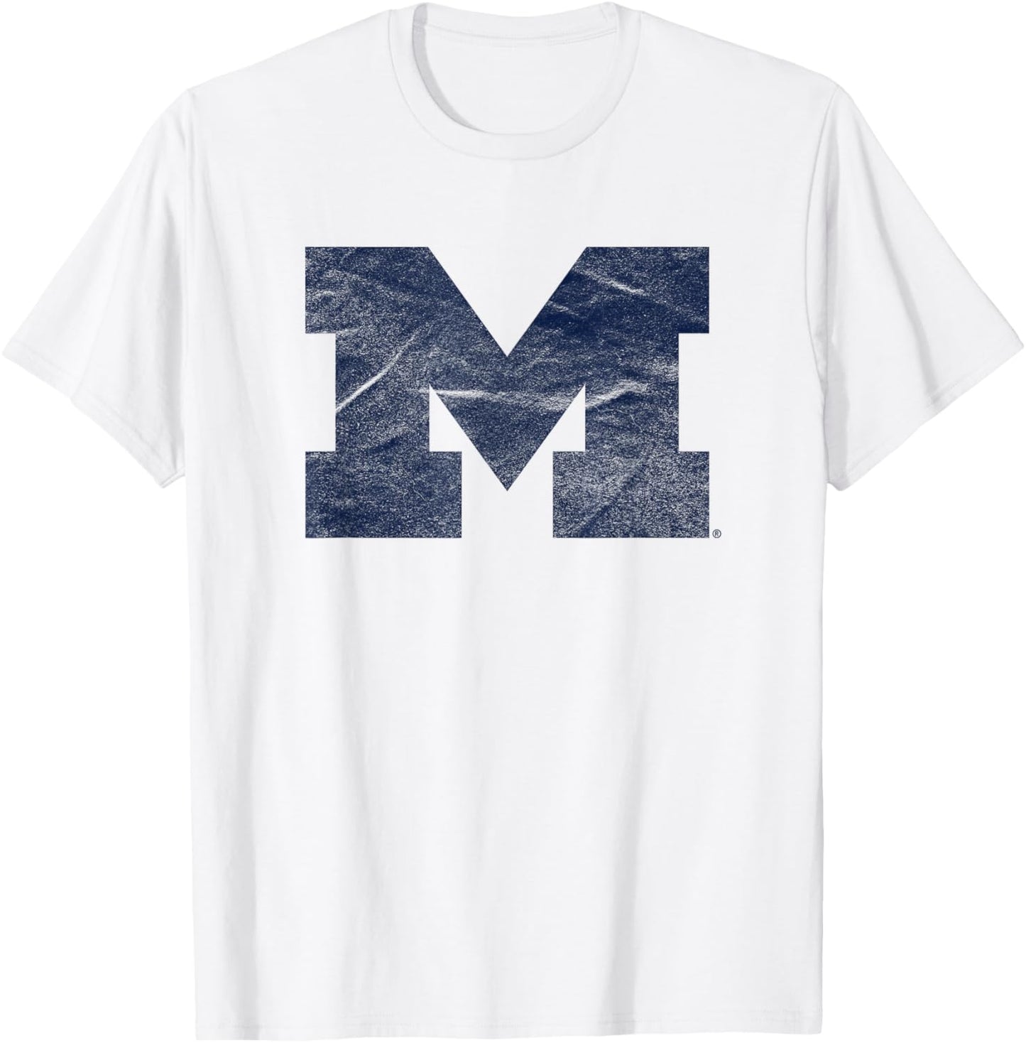 University of Michigan Wolverines U of M Distressed Primary T-Shirt - T-Shirt | White