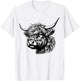 Scottish Highland Cow Head Calf Animal Cute Highland Cow T-Shirt - T-Shirt | White